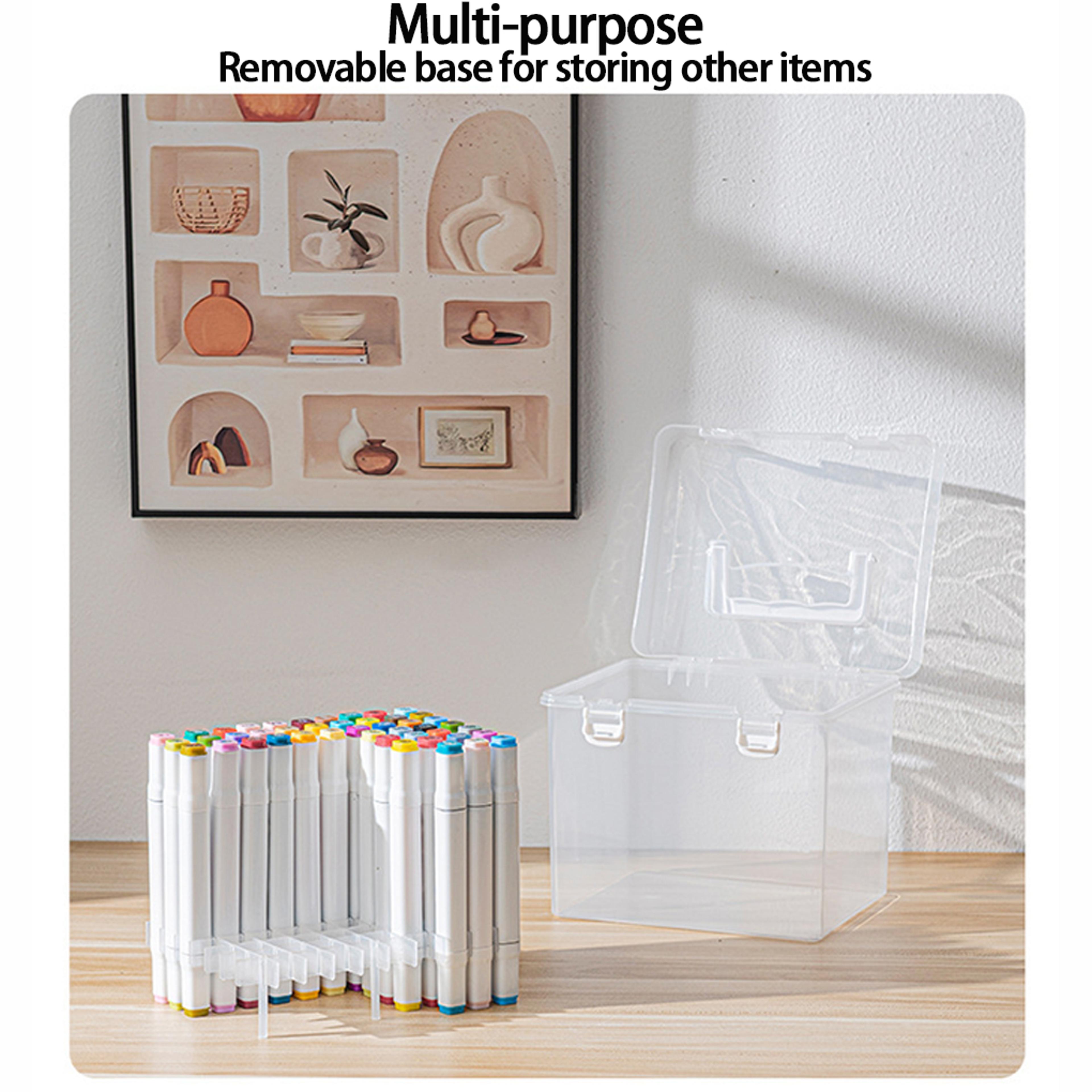 Transparent Waterproof Marker Pen Organizer MultiSlot Handheld Storage Box For Desk And Students 4
