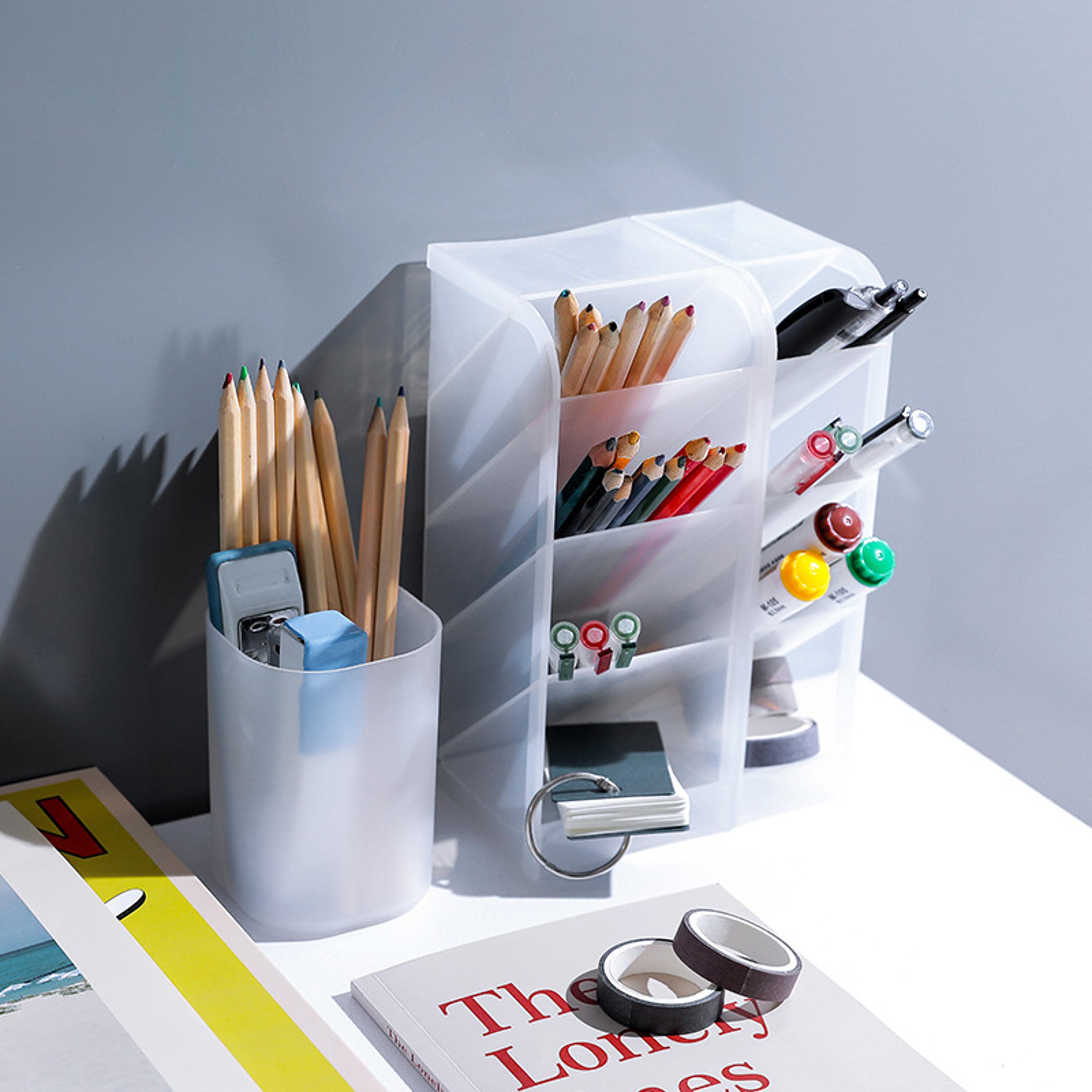 Desktop Organizer Stand Large Capacity Storage Box Pen Holder For Office And School Use 1