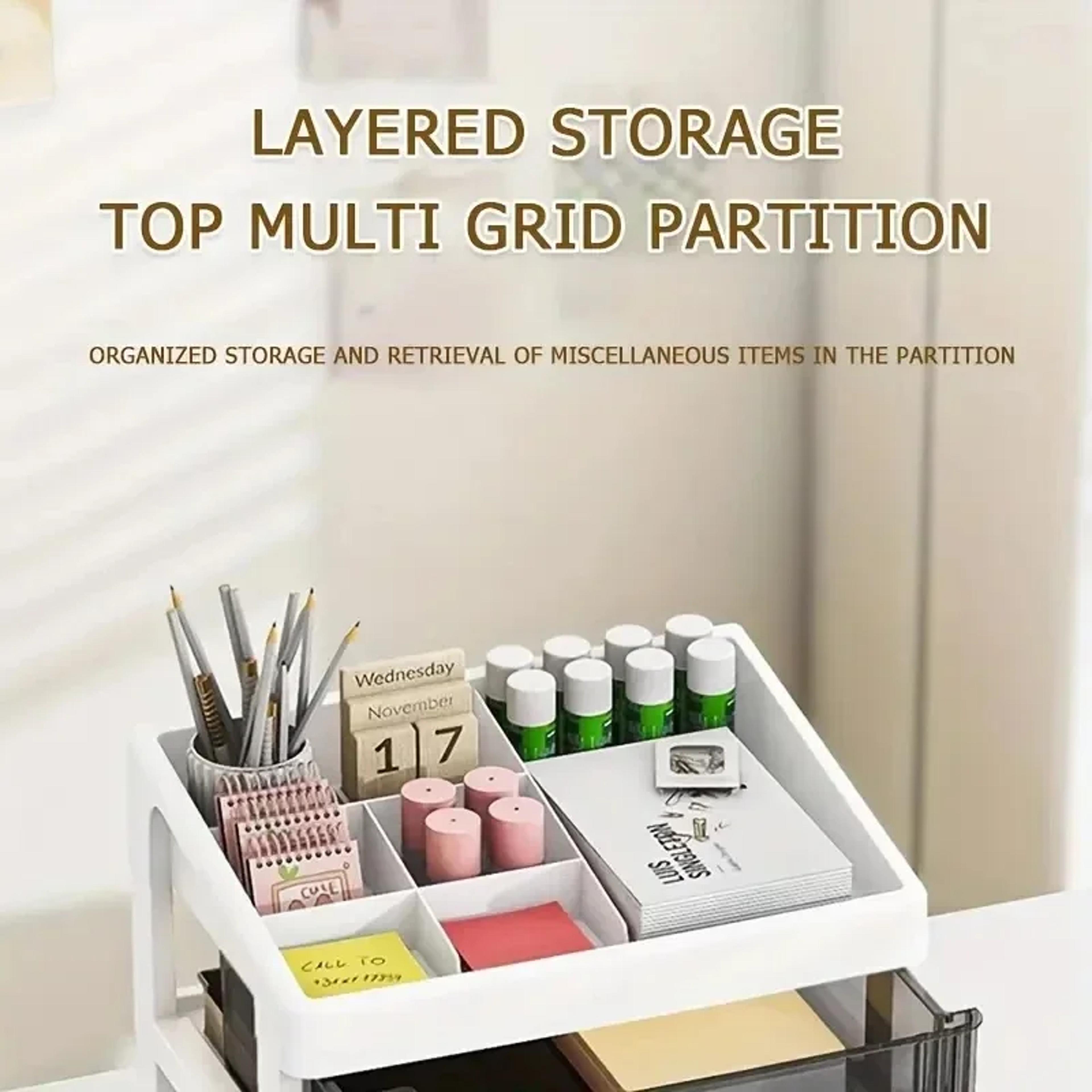 Plastic Organizing Boxes School Drawer Storage Desk Organizer Transparent Office Supplies Accessori 2