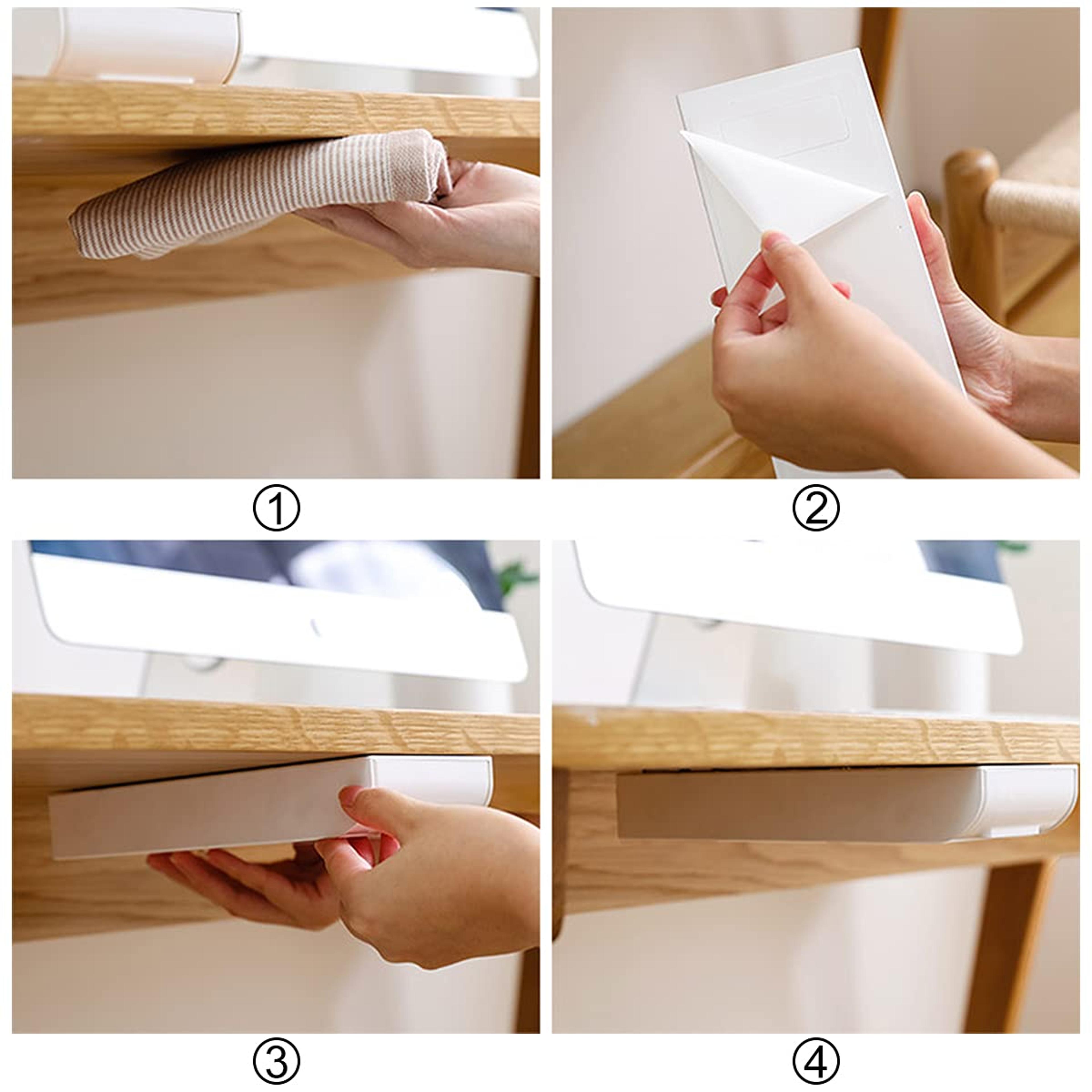 SelfAdhesive Plastic Storage Holder Hidden Organizer For School Office Kitchenware Stationery Cosme 5