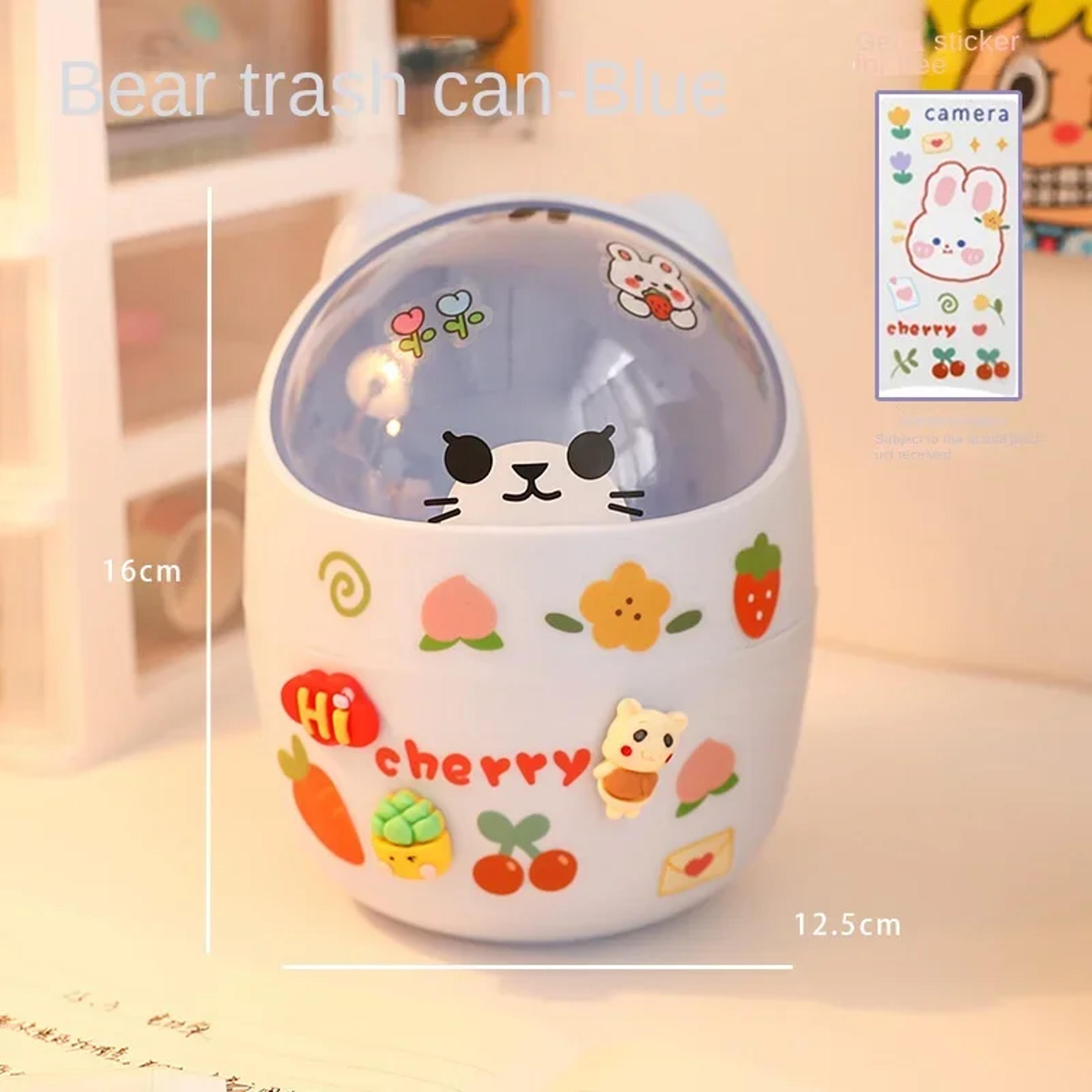 Acrylic Pen Holder Desktop Organizer Cute Office Stationery Cosmetics Storage Box 4