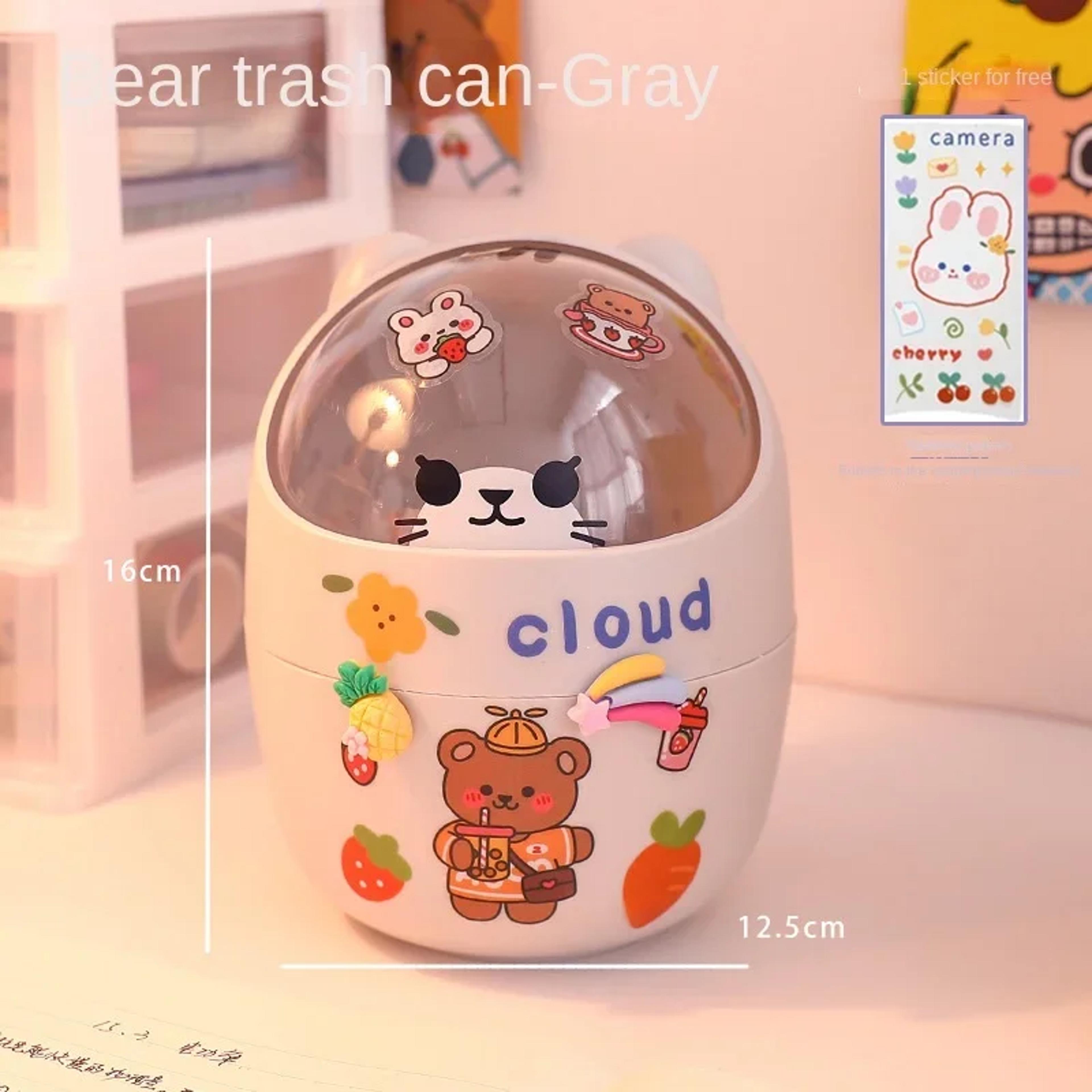 Acrylic Pen Holder Desktop Organizer Cute Office Stationery Cosmetics Storage Box 6