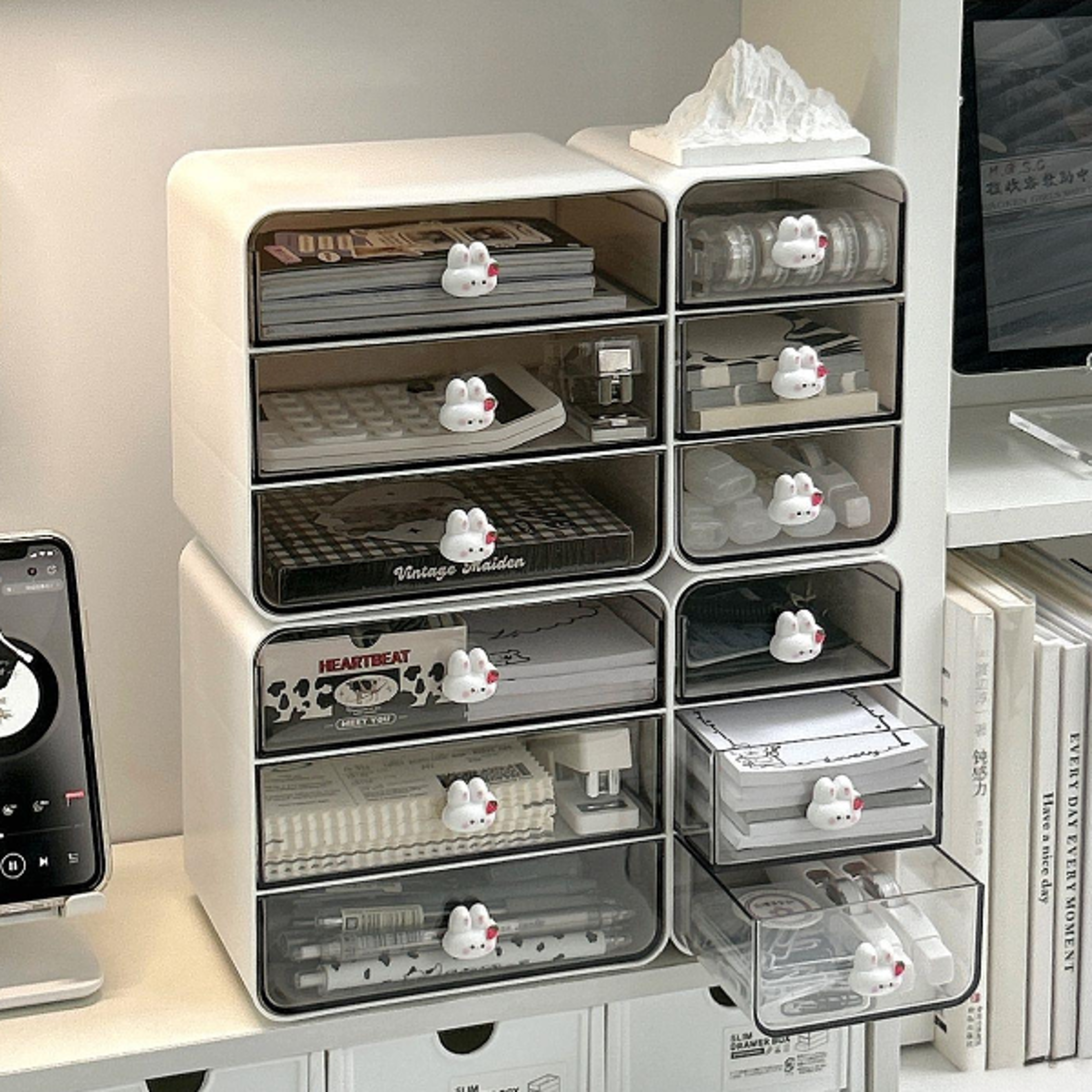 cosmetics and stationery small drawer storage box, desktop desk organizer, small sundries rack for desk sorting