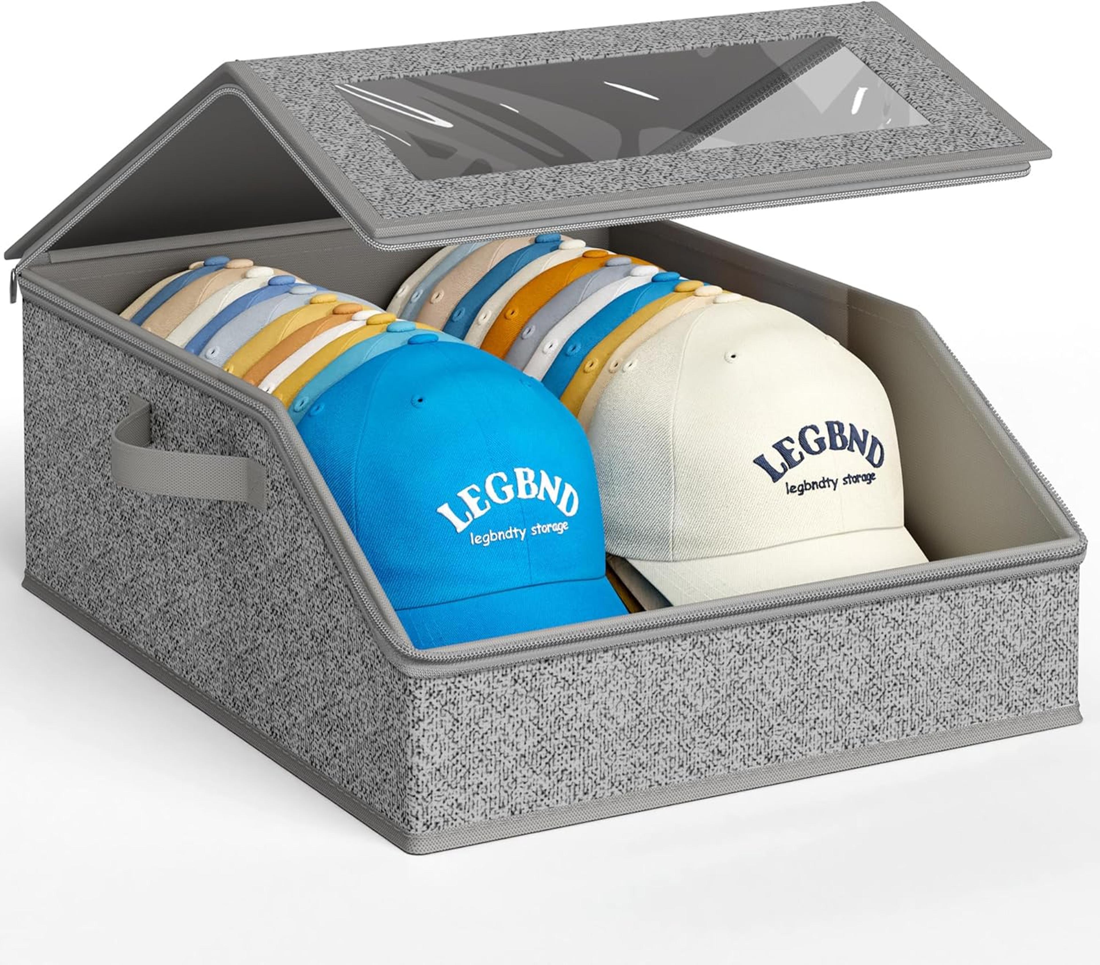 Foldable Zipper Baseball Cap Storage Box Nonwoven Dustproof Hat Organizer Wardrobe Storage Box For  6