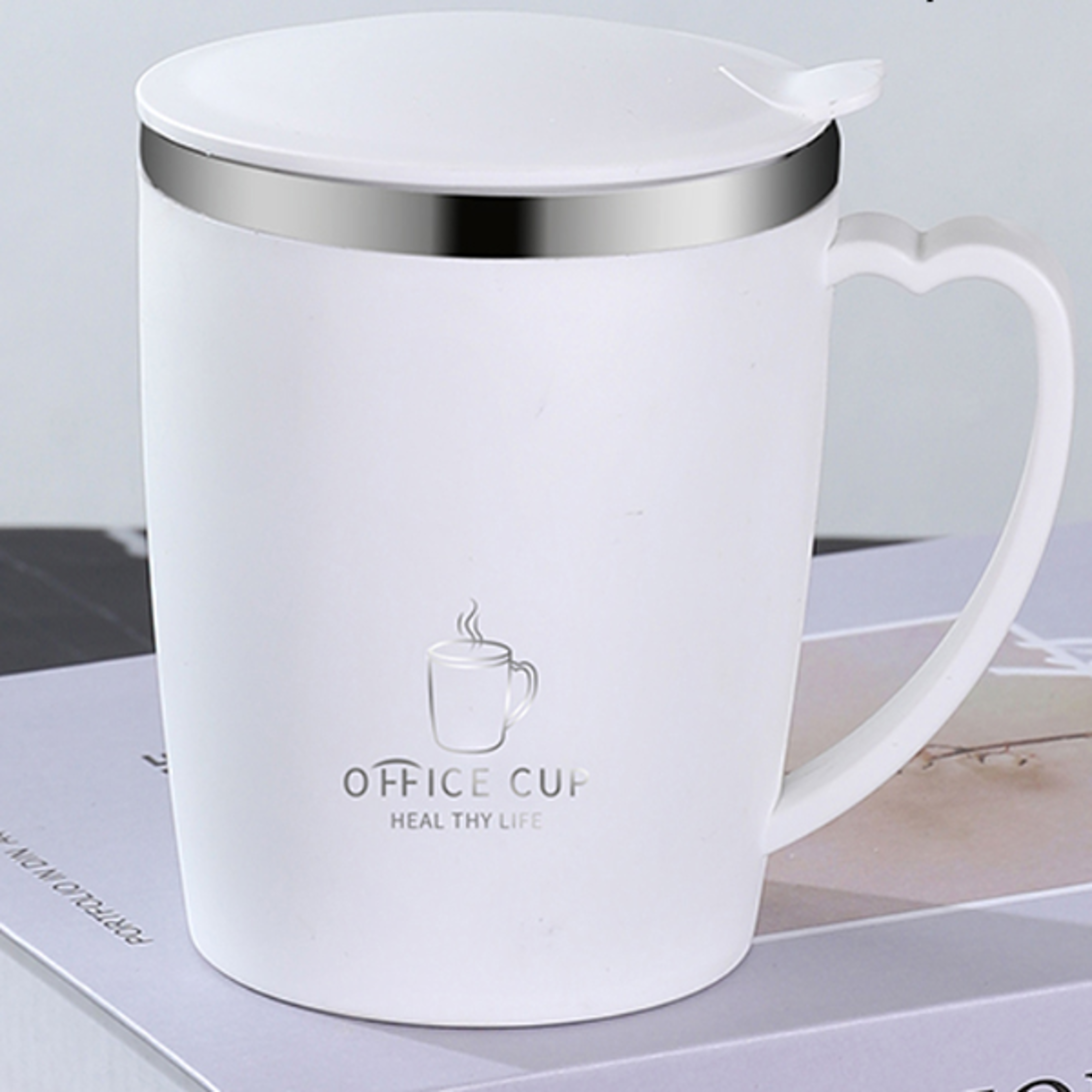 Stainless Steel Thermos Mug Coffee Cup With Handle Leak Proof Insulated Vacuum Flask Portable Ther
