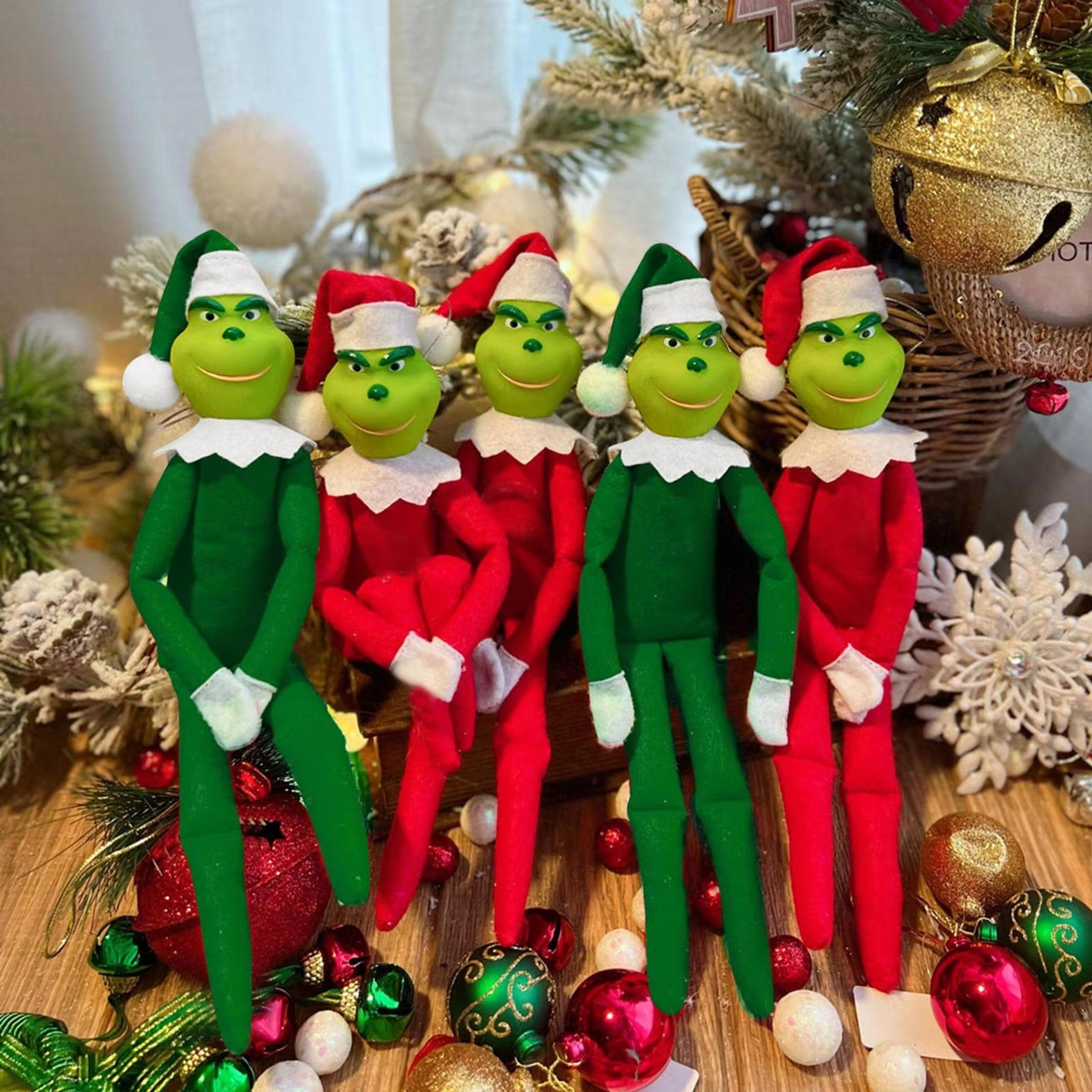 xmas decoration craft ornament, christmas elf doll anime plush toy, figures stocking stuffer for girl boy