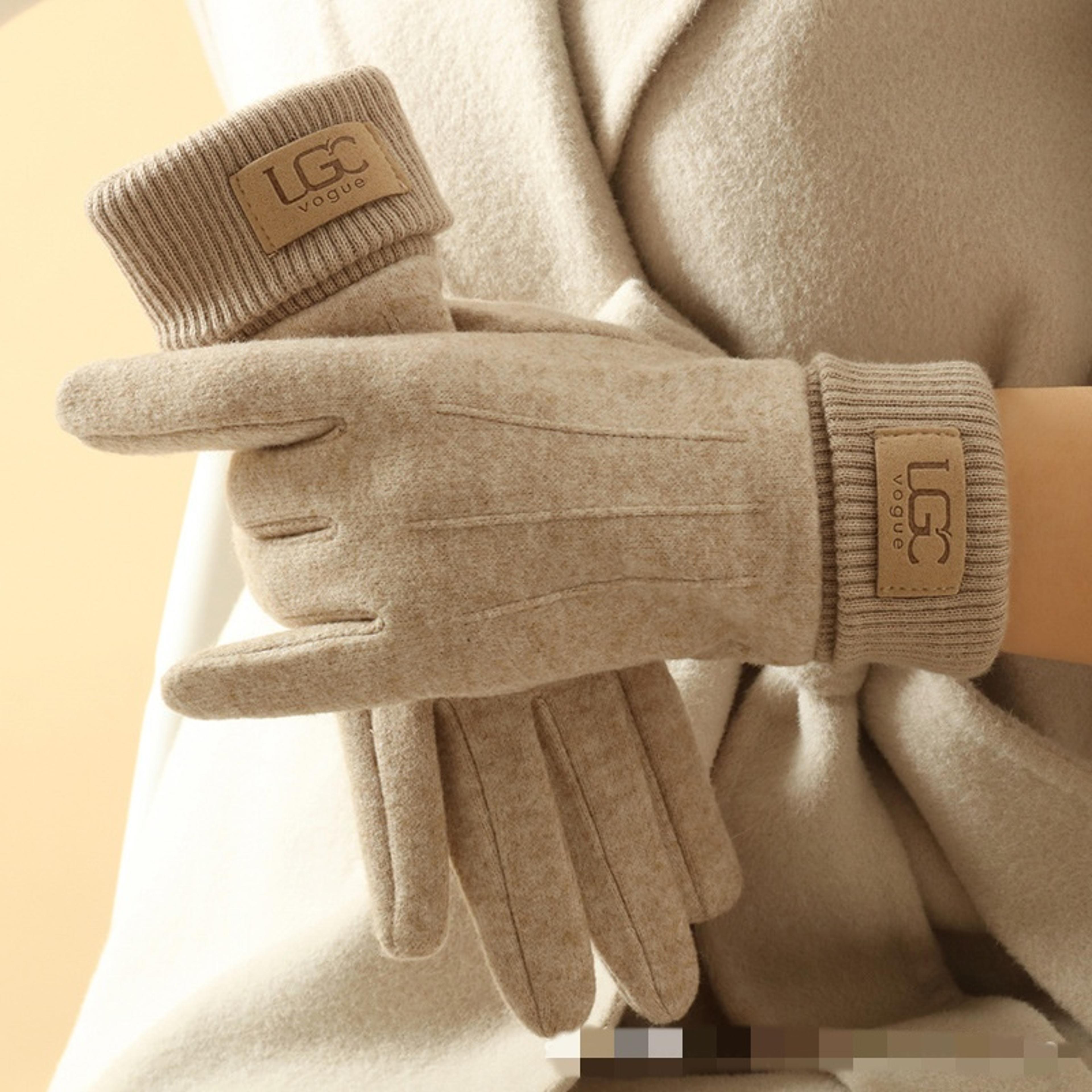 winter woolen gloves for women, cold protection cashmere gloves, full finger touch screen mittens