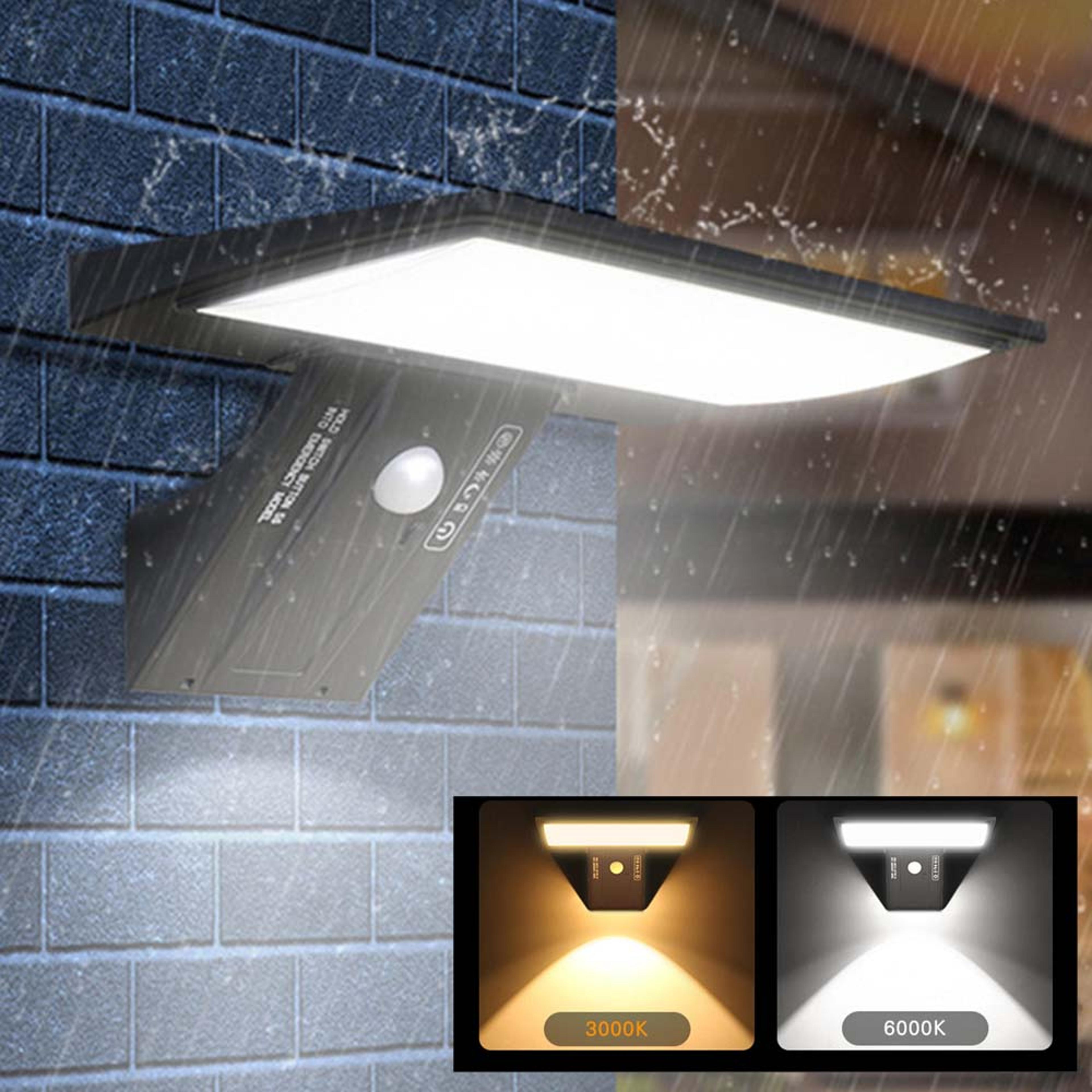 solar flood lights with motion sensor, waterproof wall lights for porch yard garden security