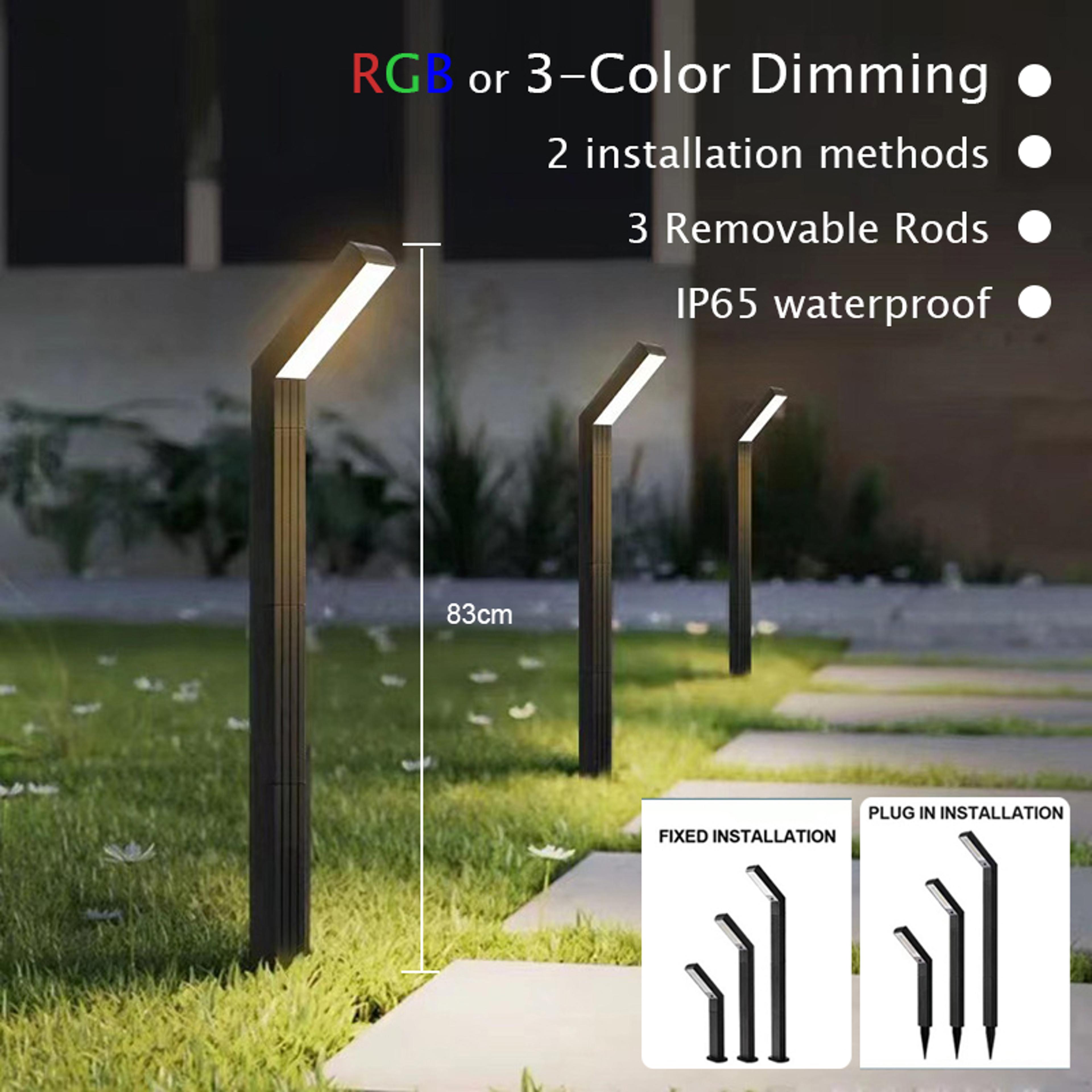 waterproof solar powered garden lamp, solar pathway lights outdoor for walkway, driveway, patio, path