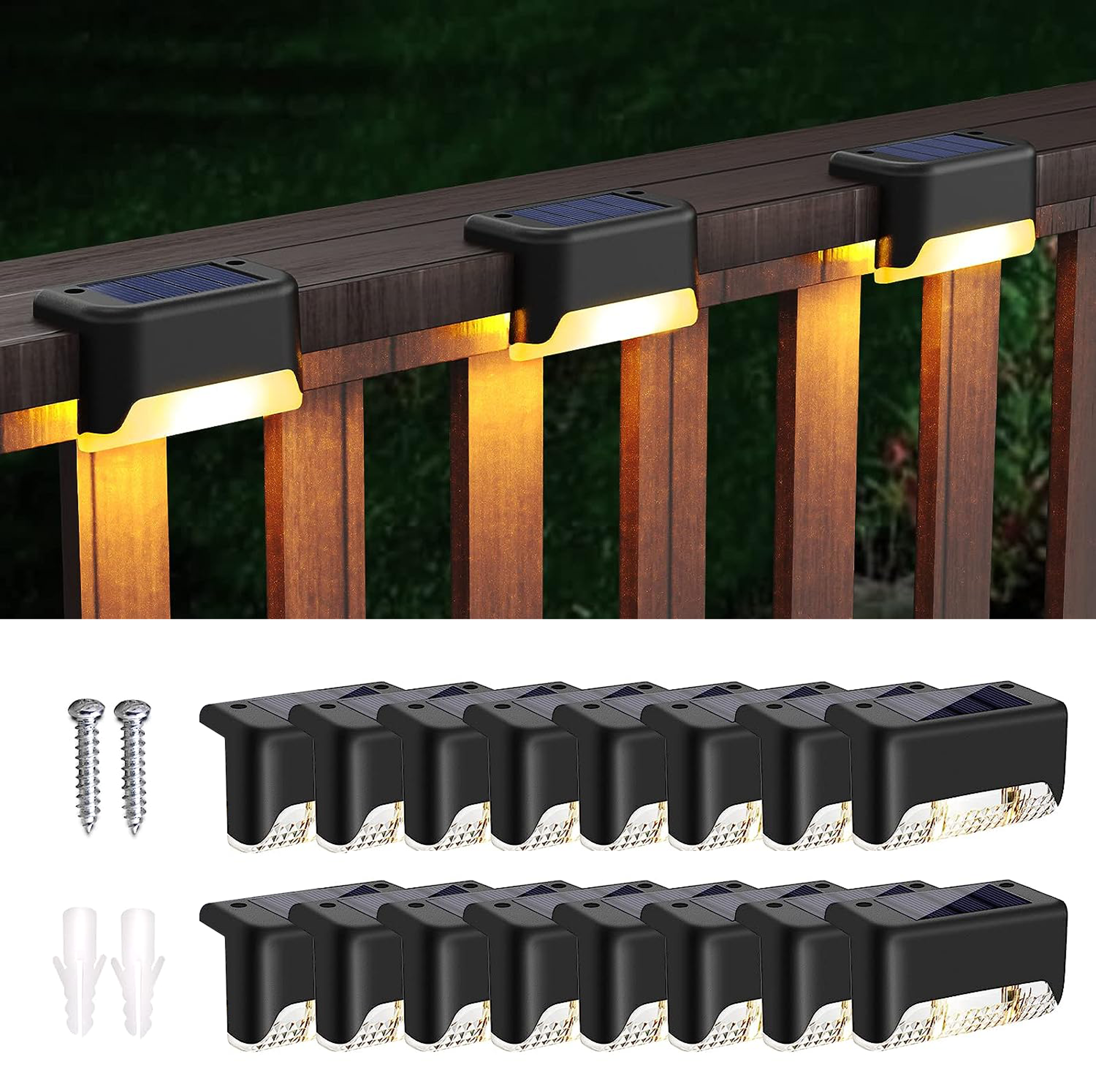 led outdoor solar deck lamp for steps, patios, fences, yards, and paths