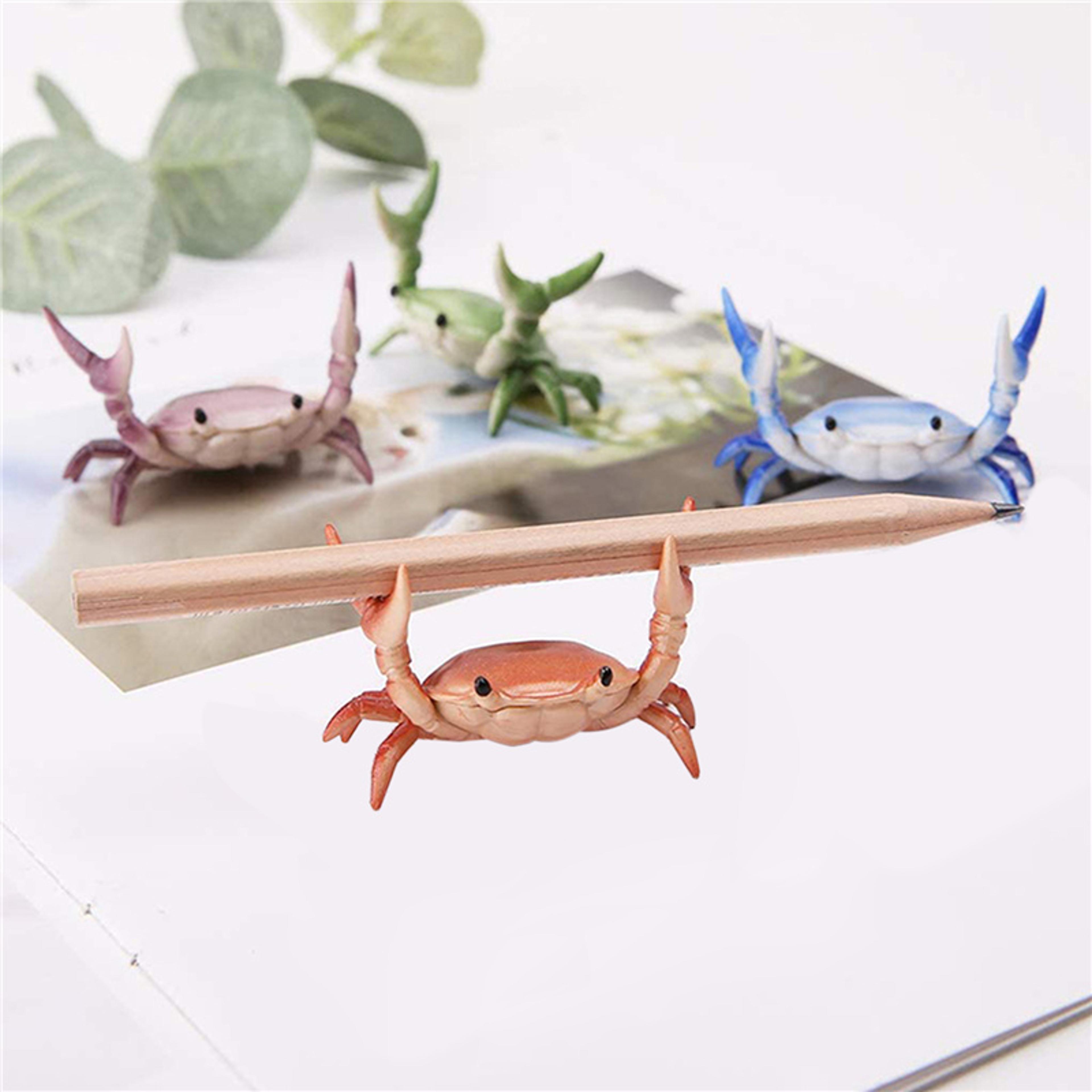cute crab pen holder, weightlifting crabs penholder, japanese creative stationery rack for gifts
