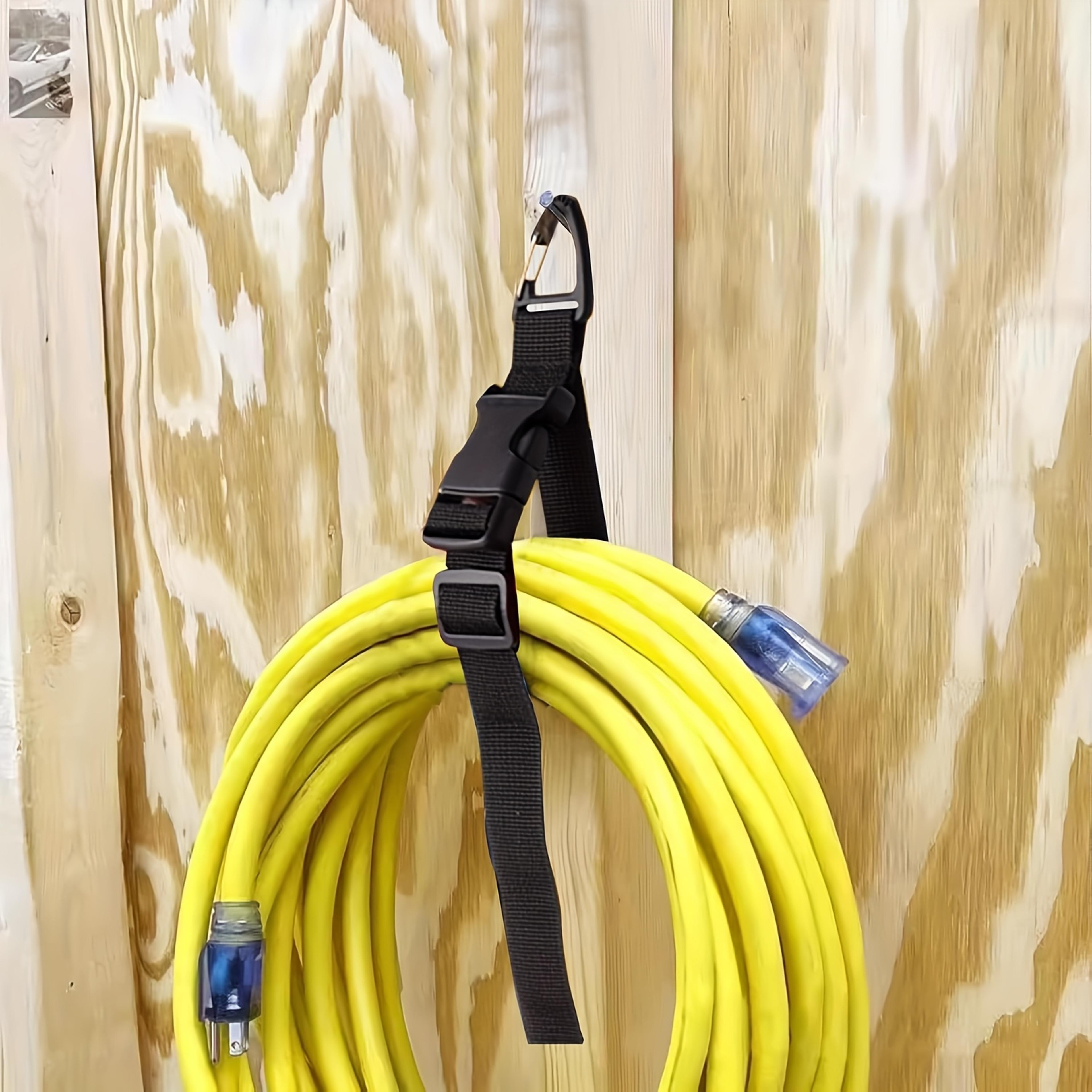 HeavyDuty Black Adjustable Extension Cord Organizer 3Axis Buckle Storage Strap For Garage Organizat 2