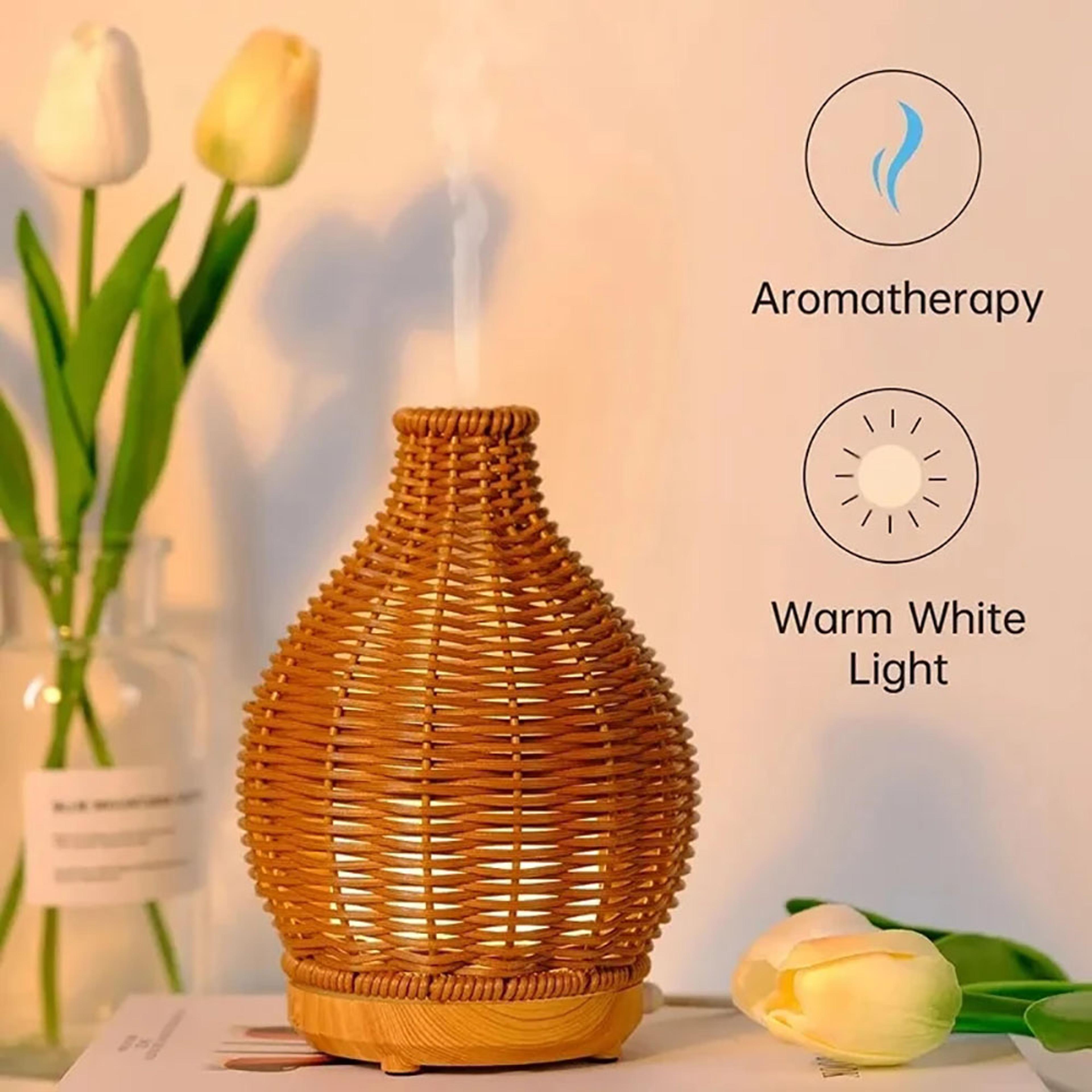 Aromatherapy Wood Weave Vase Humidifier Ultrasonic Household Air Humidifier Colorful Mute Spray 1
