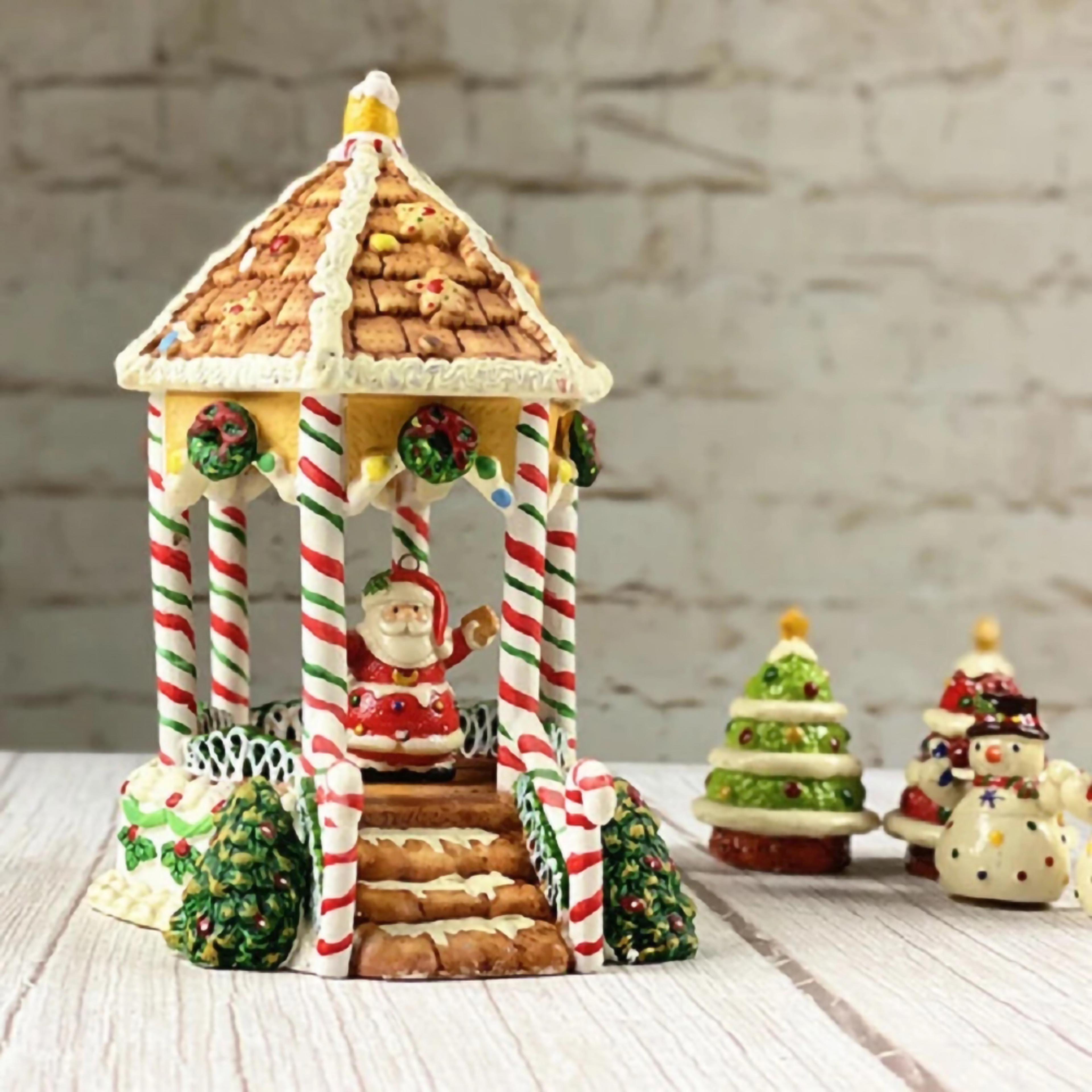 home decoration gingerbread house, christmas gift ceramic candy house, hamster small nest house with pavilion
