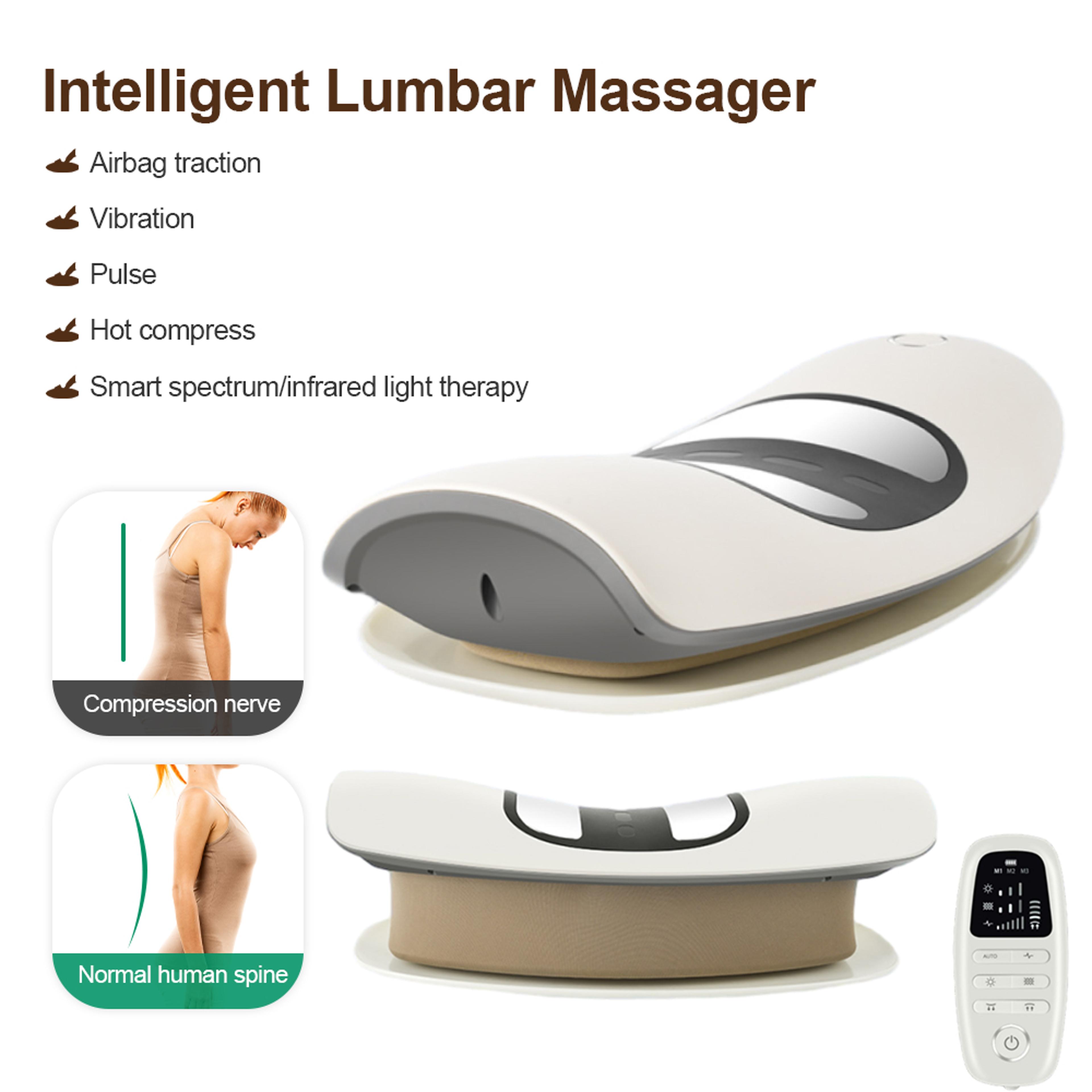 Electric Waist Massage Relax Cushion Lumbar Traction Massager Ergonomically Designed Waist Support  1