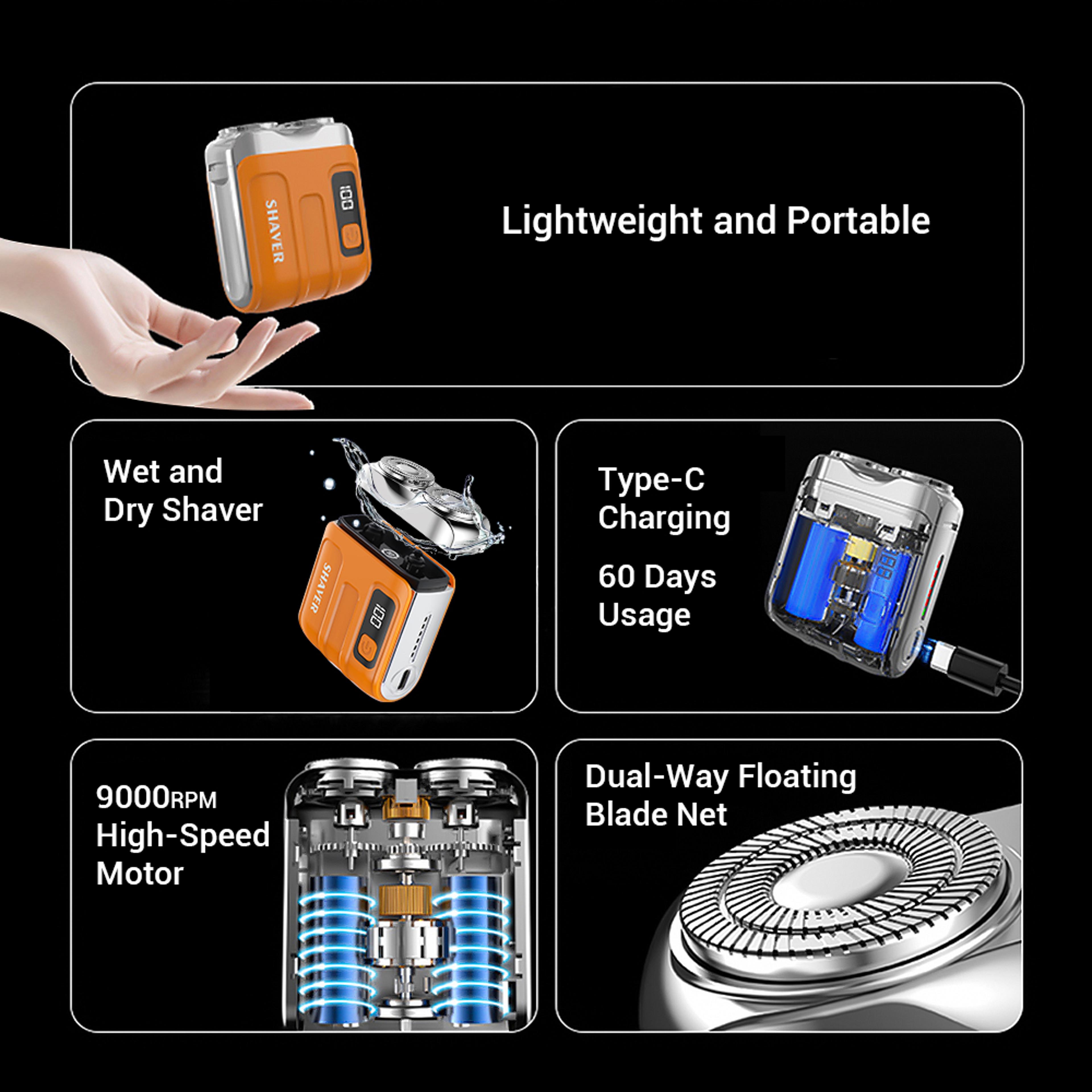 Powerful Rechargeable Electric Smart Shaver For Men Mini Dual Blade With Digital Display Household  1