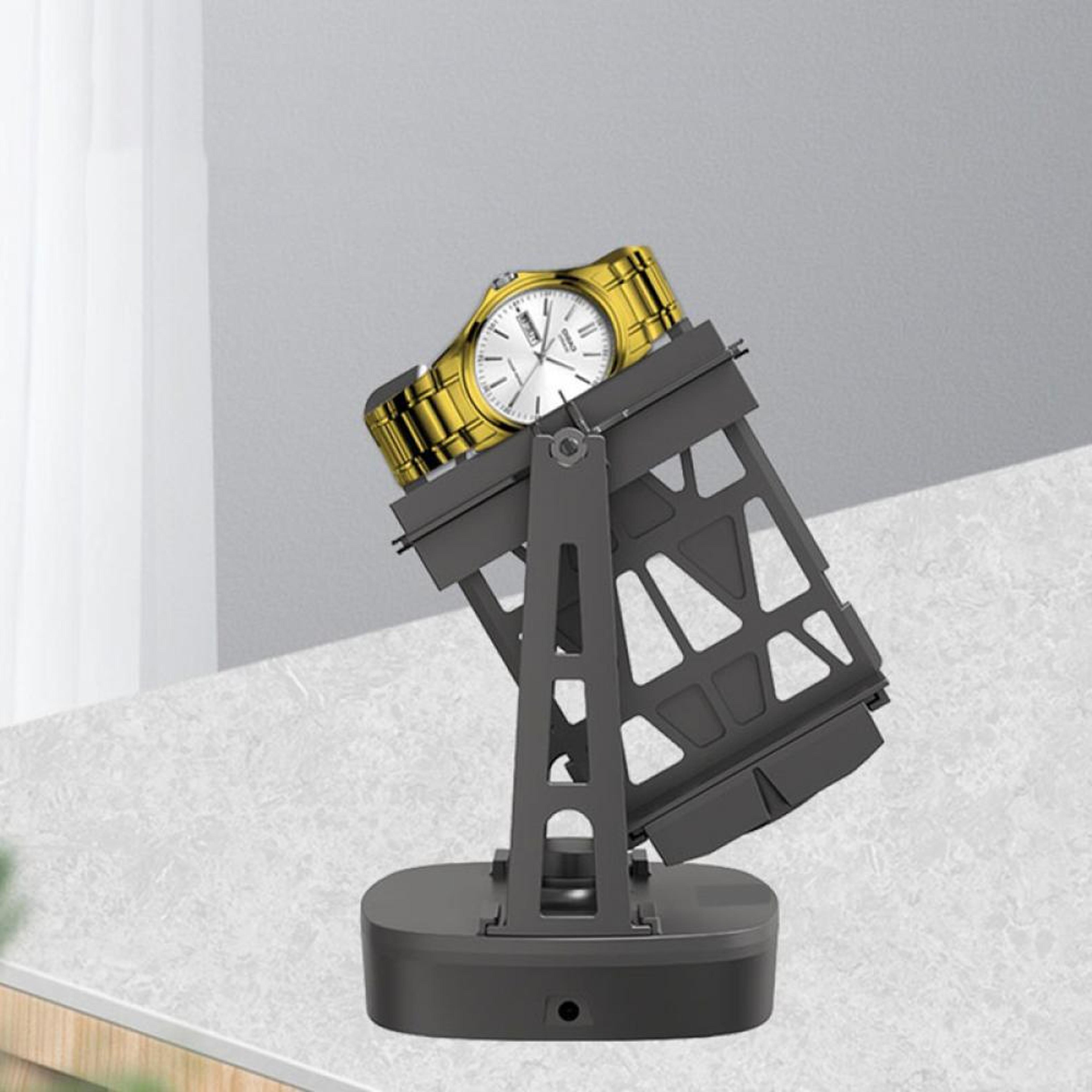 self-winding automatic watch winder, mechanical rotomat wind-up device, small watch shaker for watches