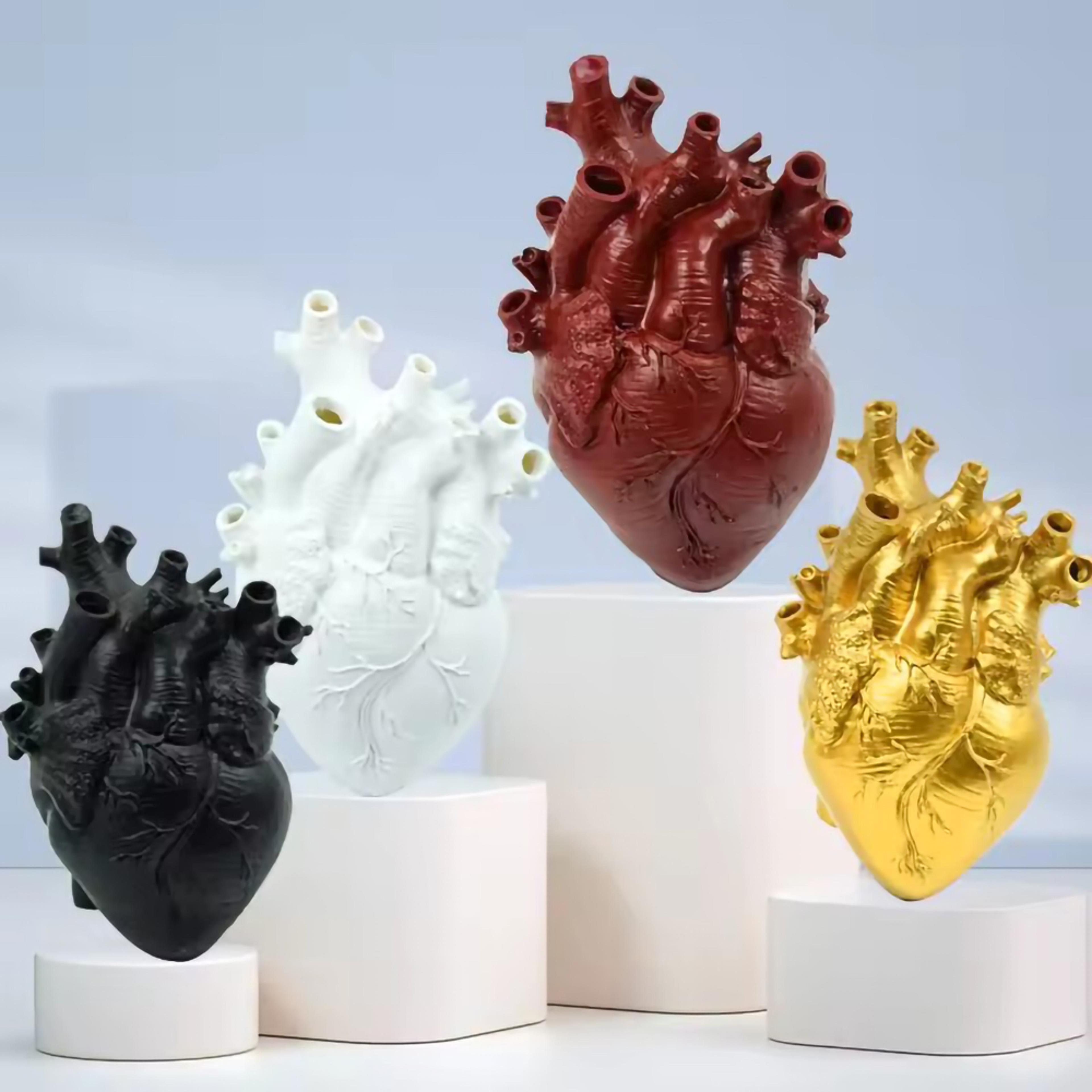 original resin heart vase flowerpot ornament for arts and crafts, gift idea