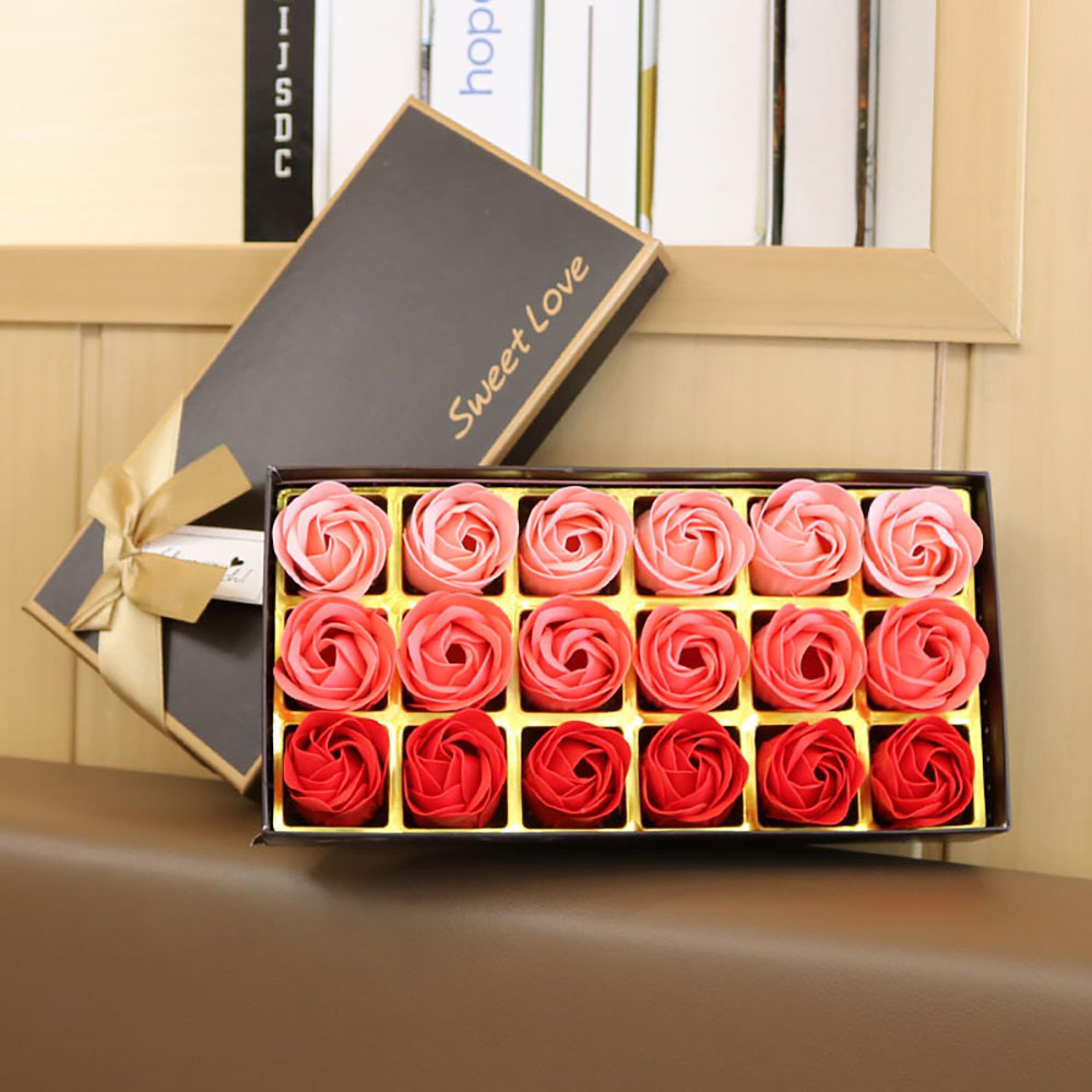 Scented Bath Soap Flower Soap Rose Flowers Gift Box Creative Hand Gifts Fake Flower Wedding Valenti 3