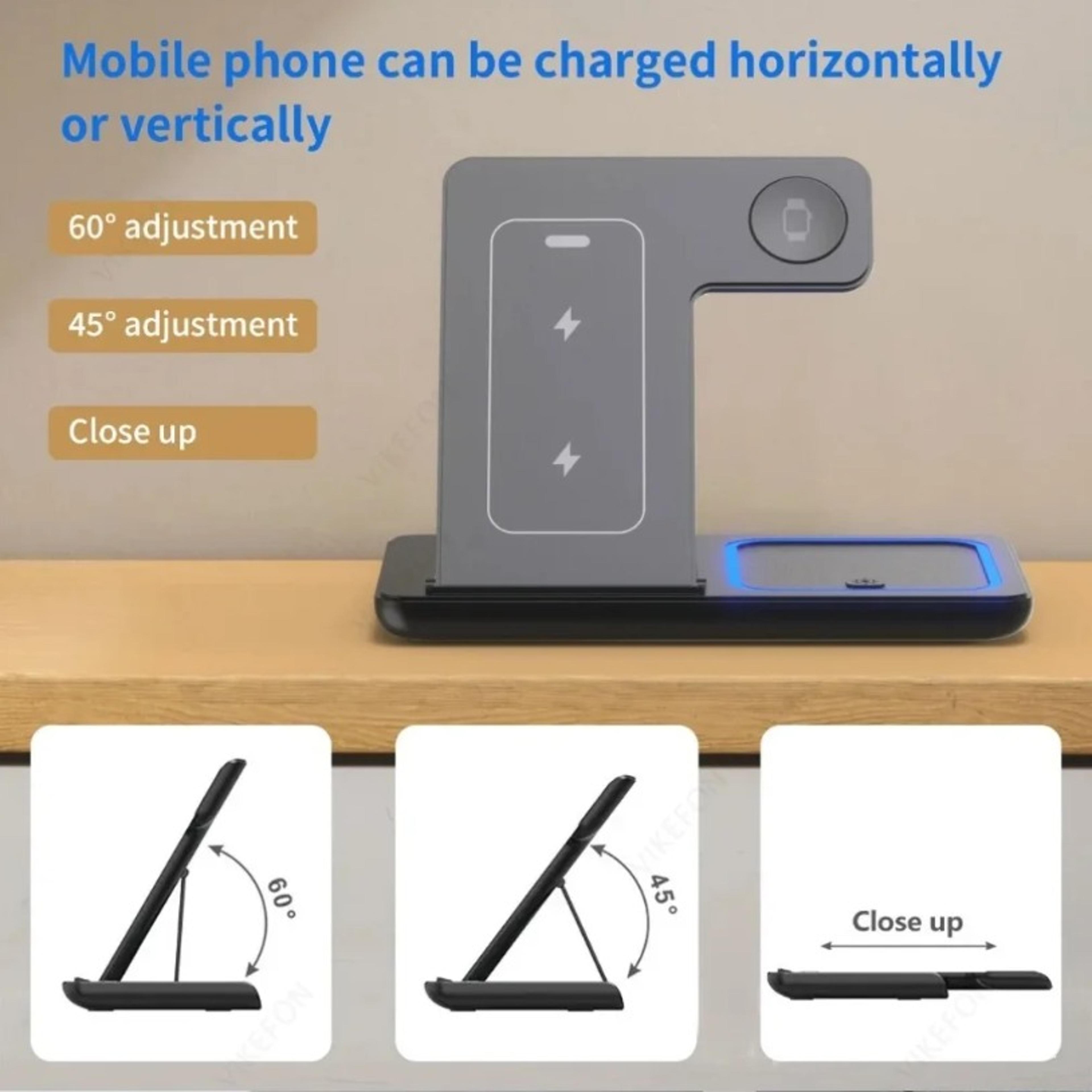 Fast Wireless Charger Stand 3 In 1 For IPhone Airpods Pro Apple Watch IWatch Foldable Charging Stat 1