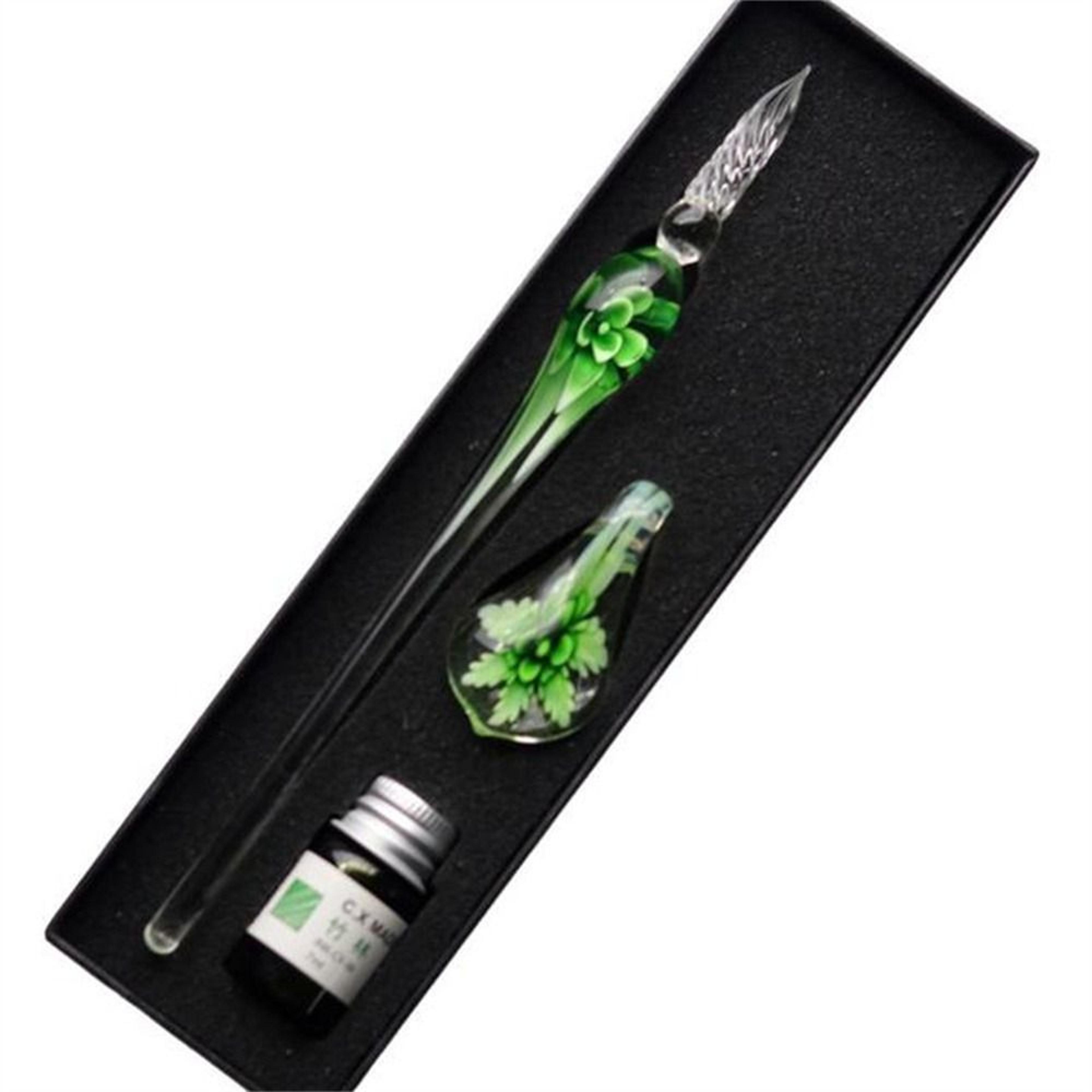 Vintage Signature Floral Dip Pen DIY Craft Fountain Pen Smooth Glass Writing Tool For Calligraphy 1