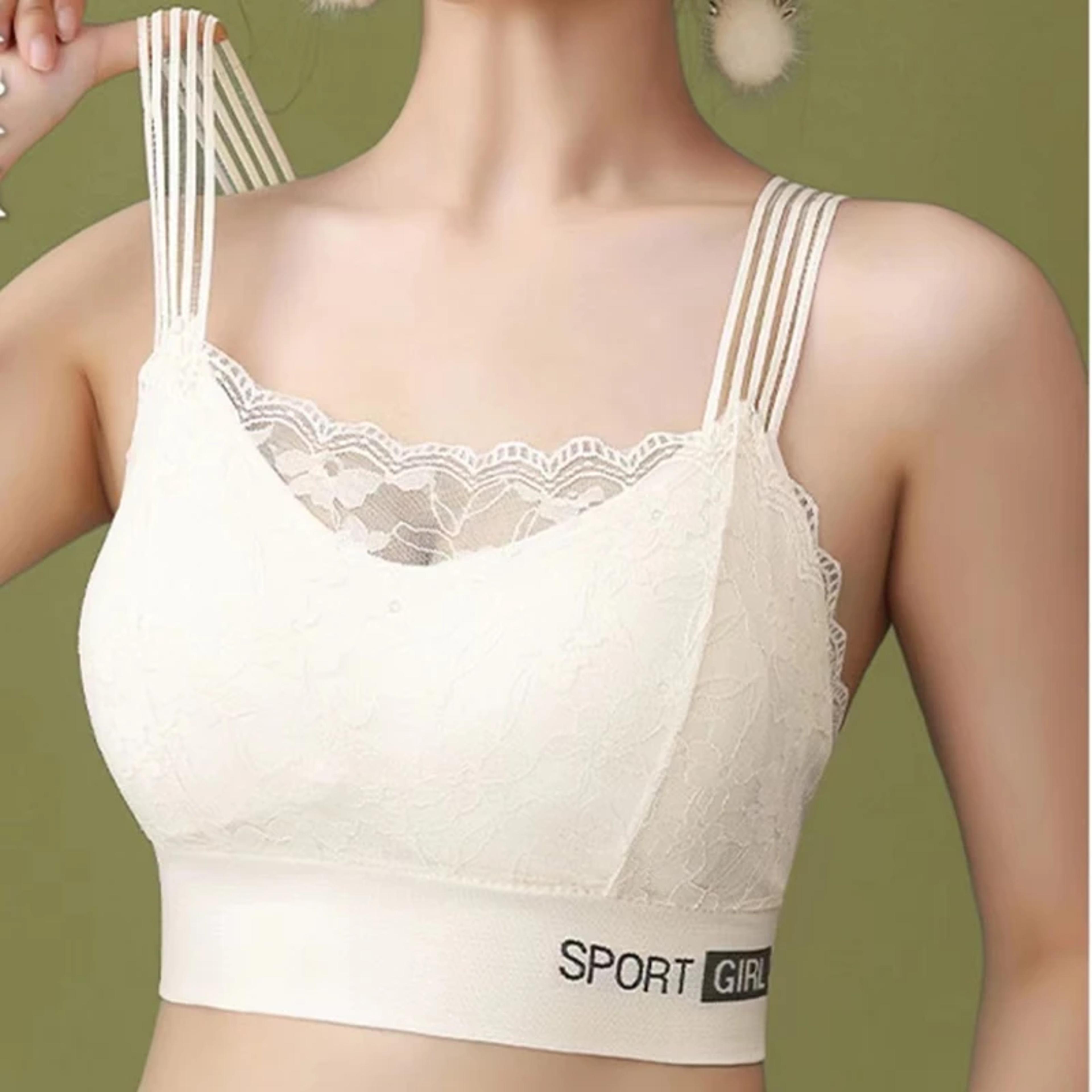 Comfortable Breathable Sexy Lace Seamless Large Size Womens Bra Sports Beauty Back Vest Sleep Tube  2