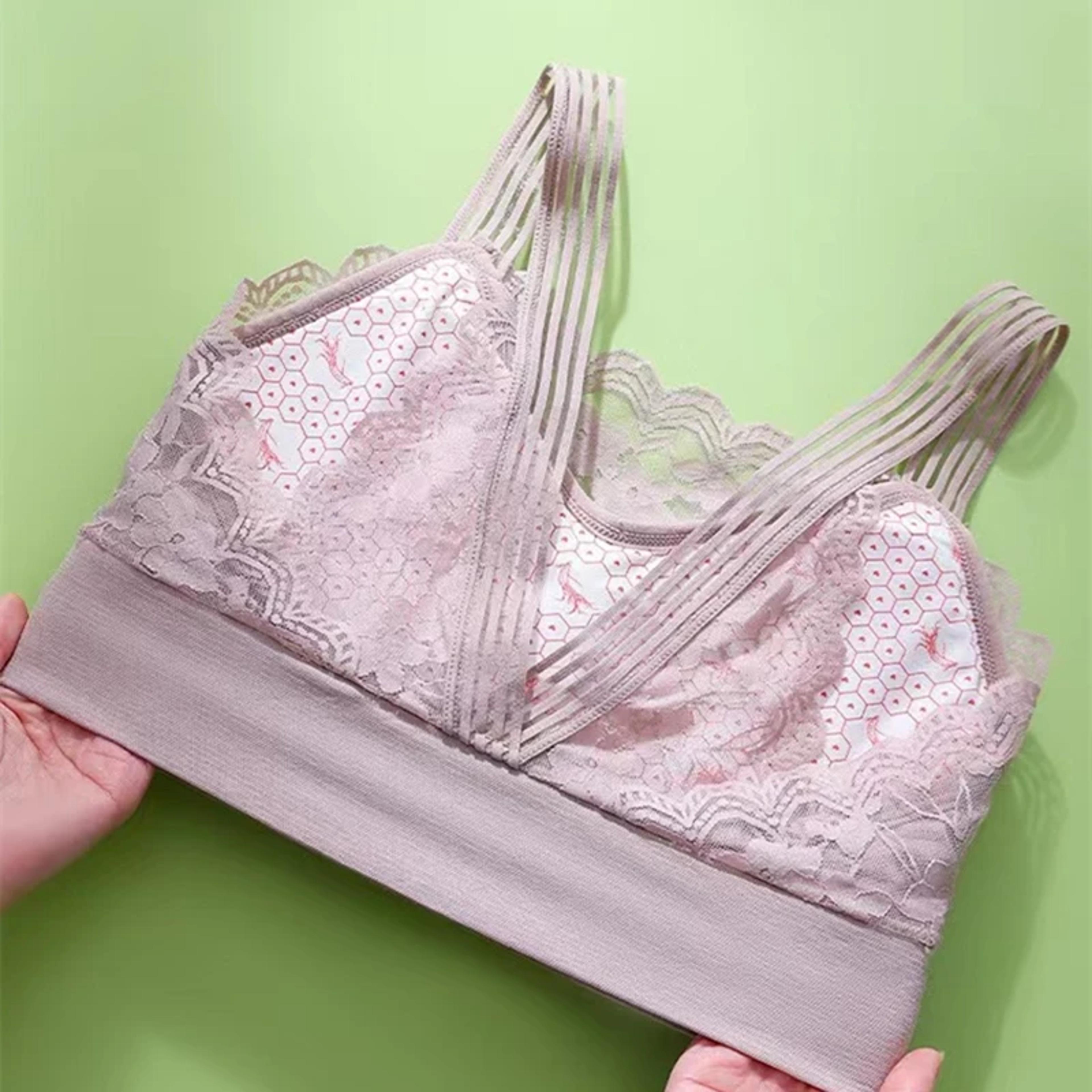 Comfortable Breathable Sexy Lace Seamless Large Size Womens Bra Sports Beauty Back Vest Sleep Tube  5