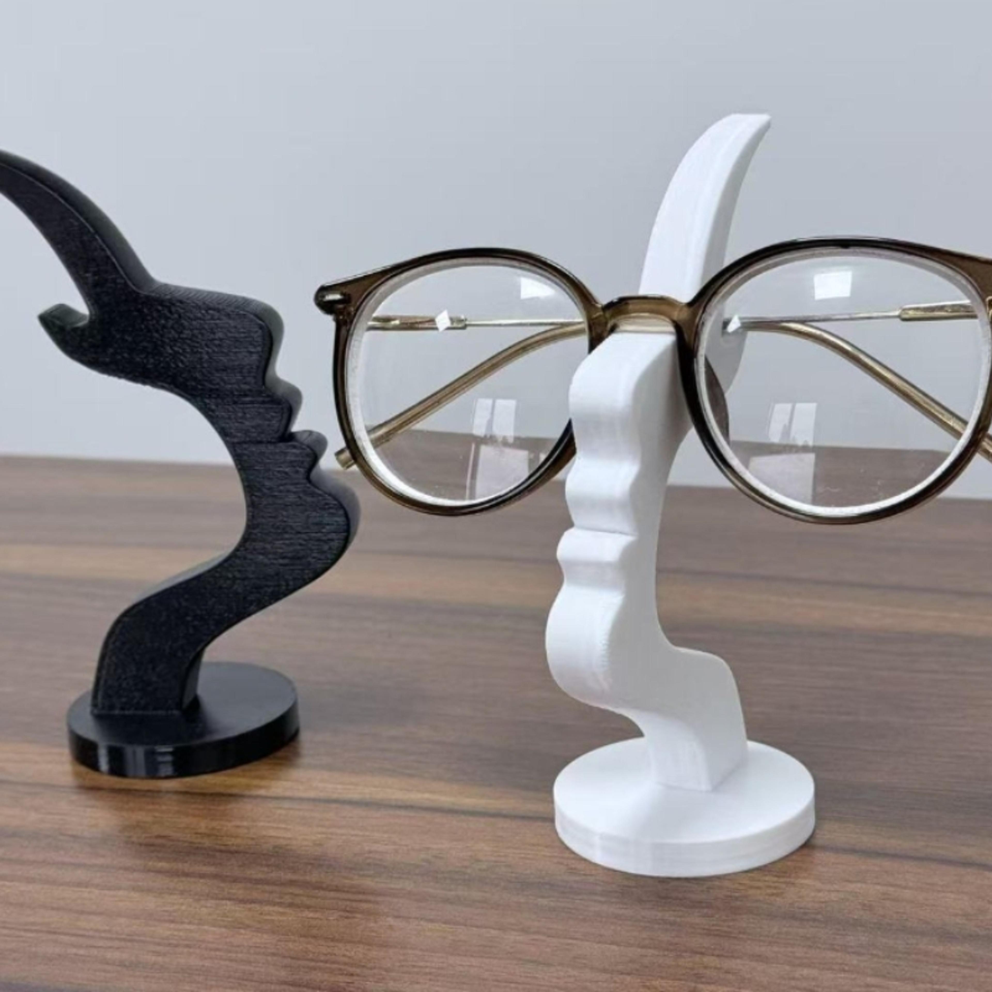 minimalist glasses decoration for desktop, fashion glasses placement bracket with side face design