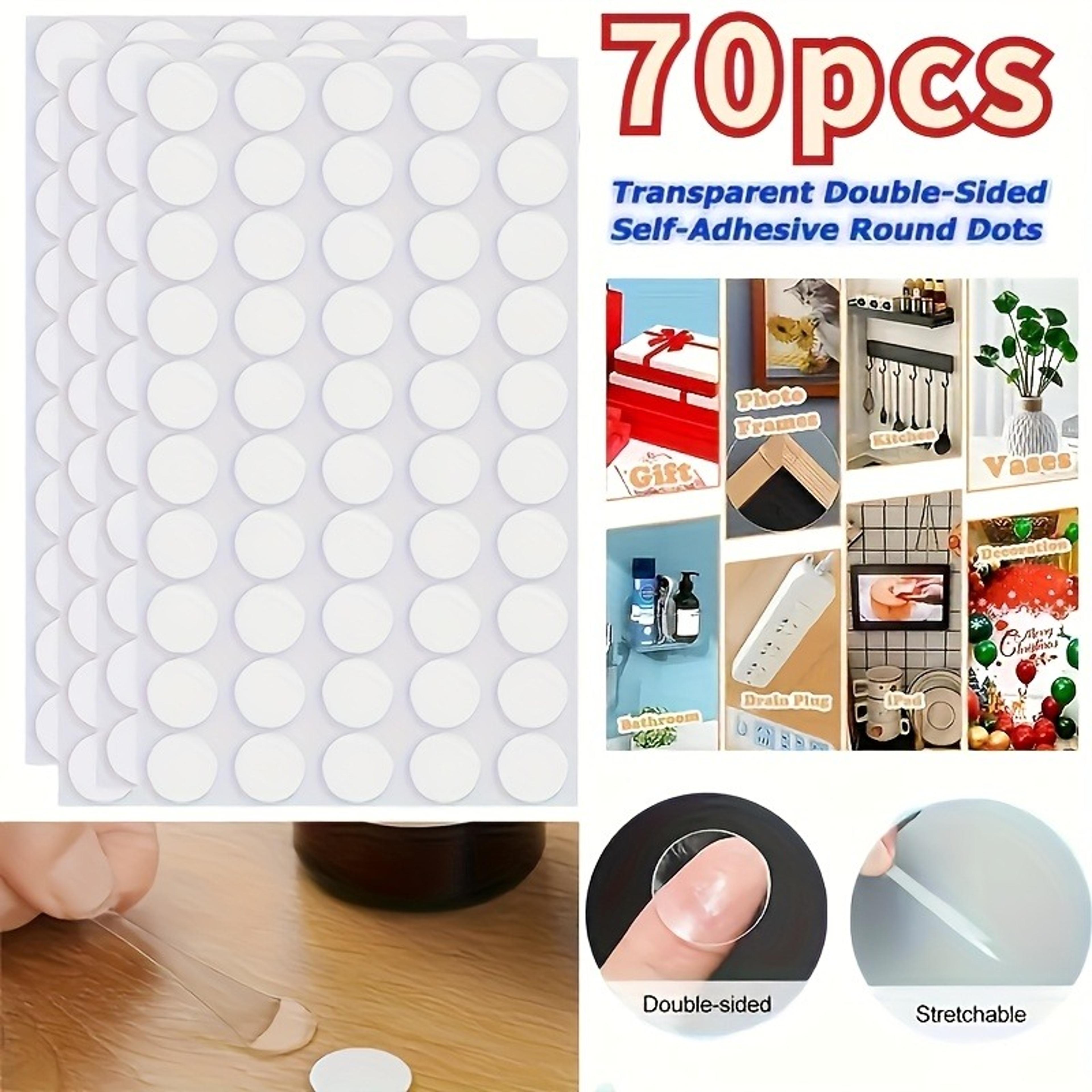 traceless dual-sided adhesive tape, no-residue for home/office, sticks to plastic/glass/metal surfaces