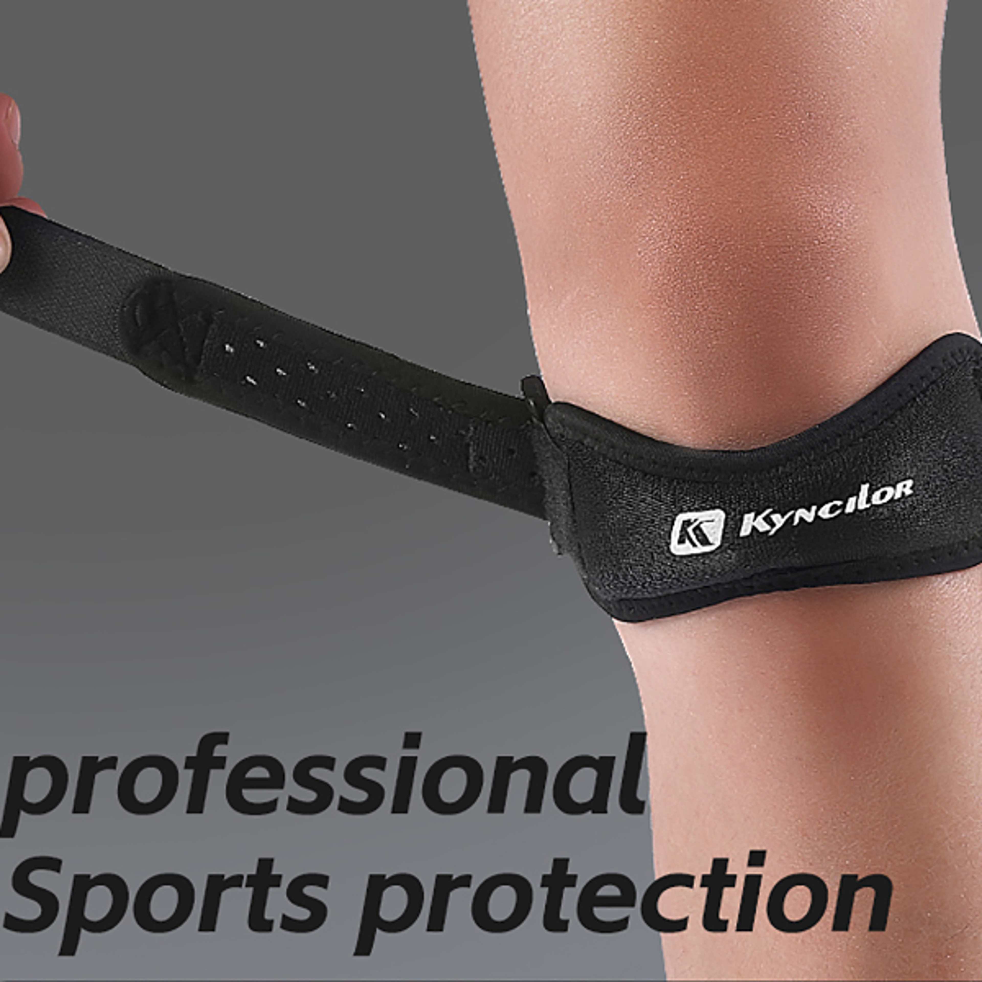 adjustable silica gel patella kneecap band, knee tendon strap, protector knee pad, sports running cycling gym knee