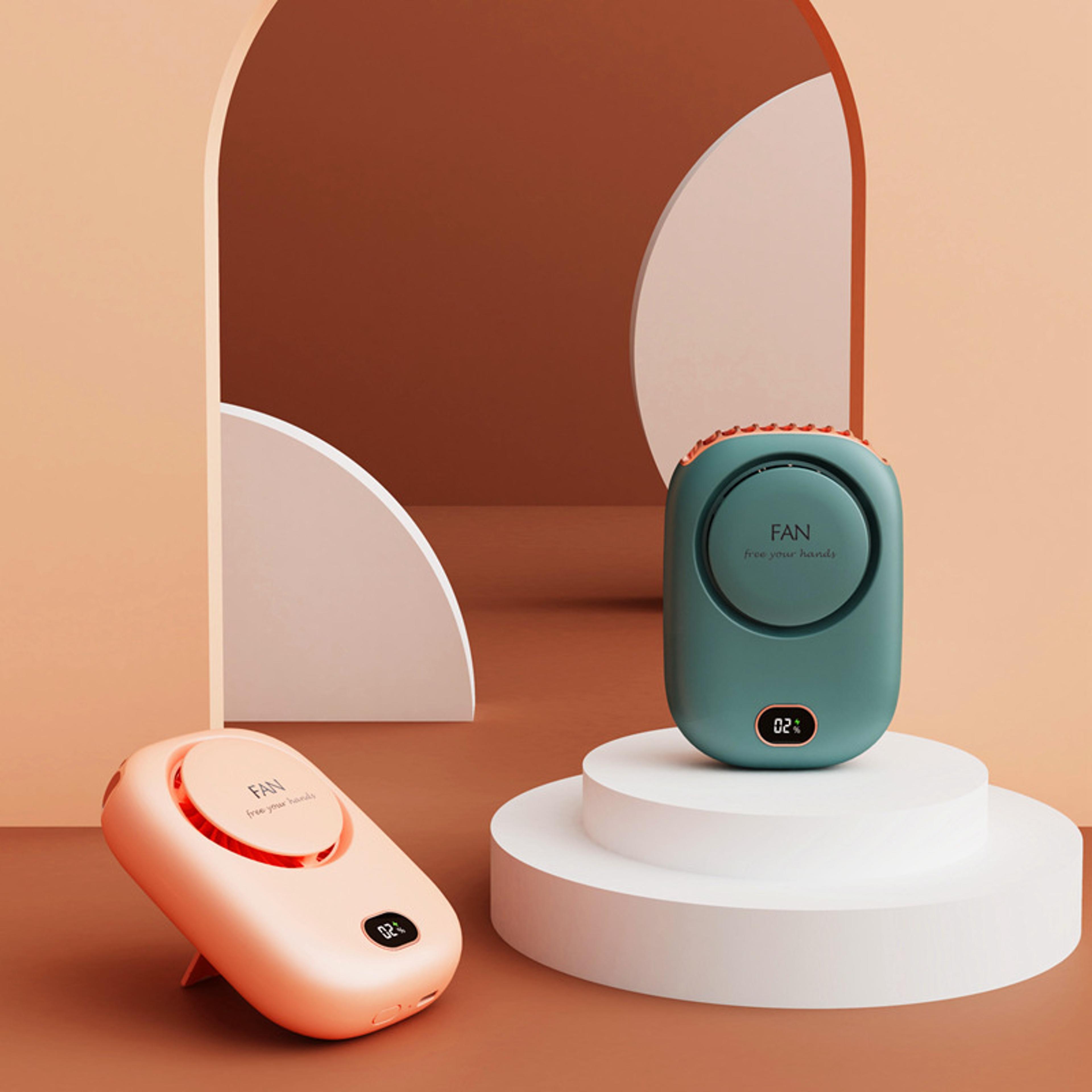 portable hanging handheld fan, rechargeable bladeless turbo ultra quiet, mini fan for travel