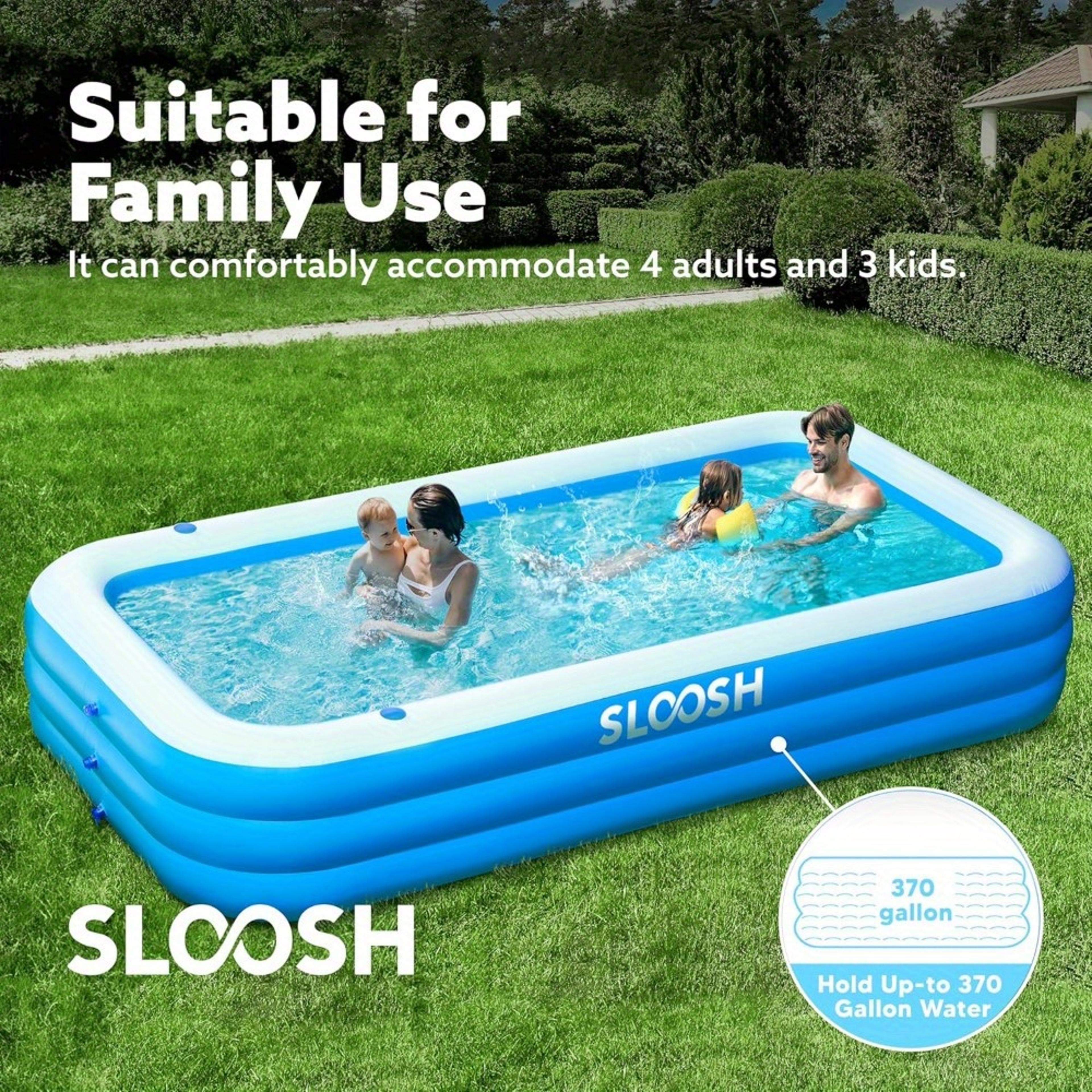 Summer Family Pool For Summer FullSized Inflatable Swimming Pool Backyard Garden Lawn Enjoyment 4
