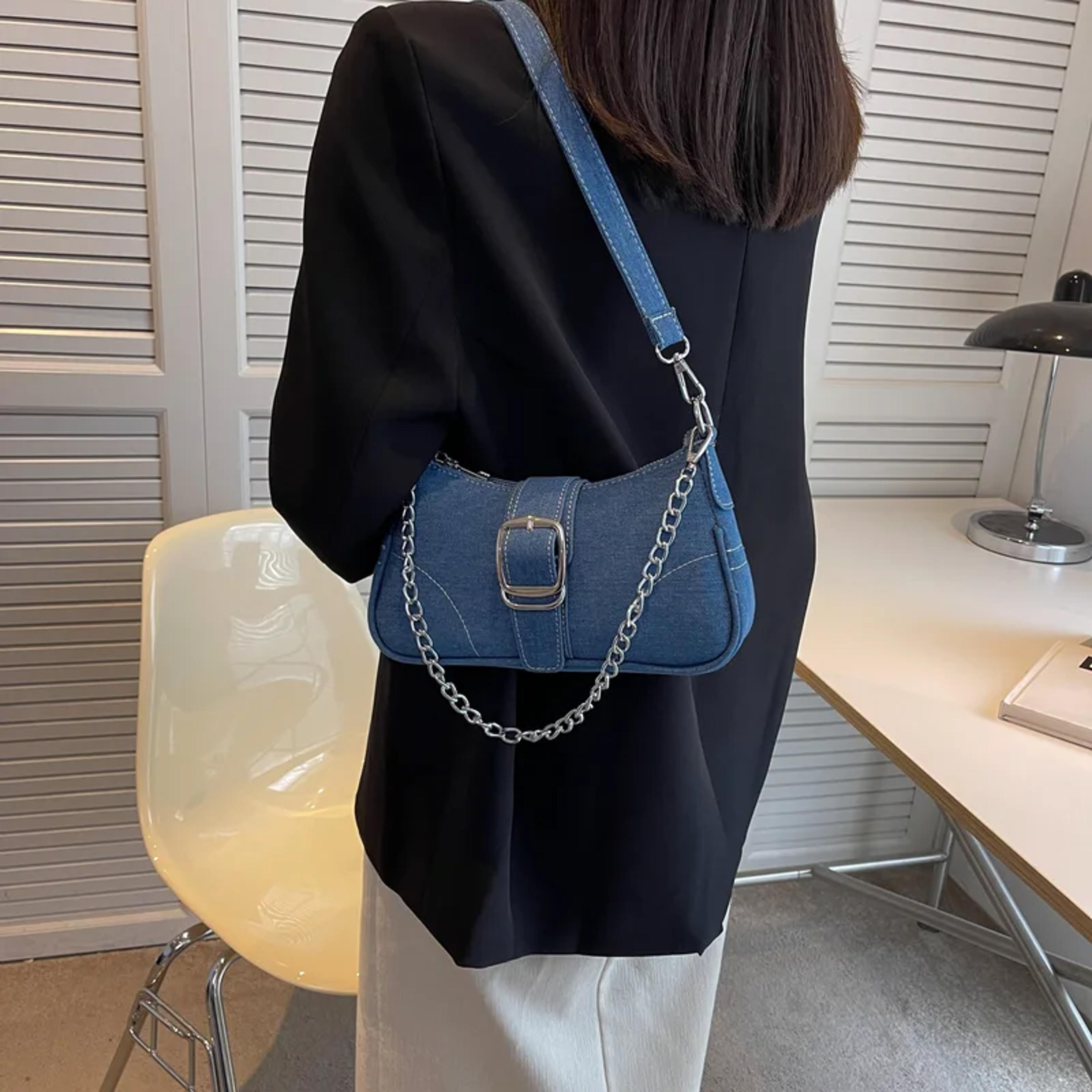 exquisite jeans bag, women's new fashion cross-shoulder denim bag
