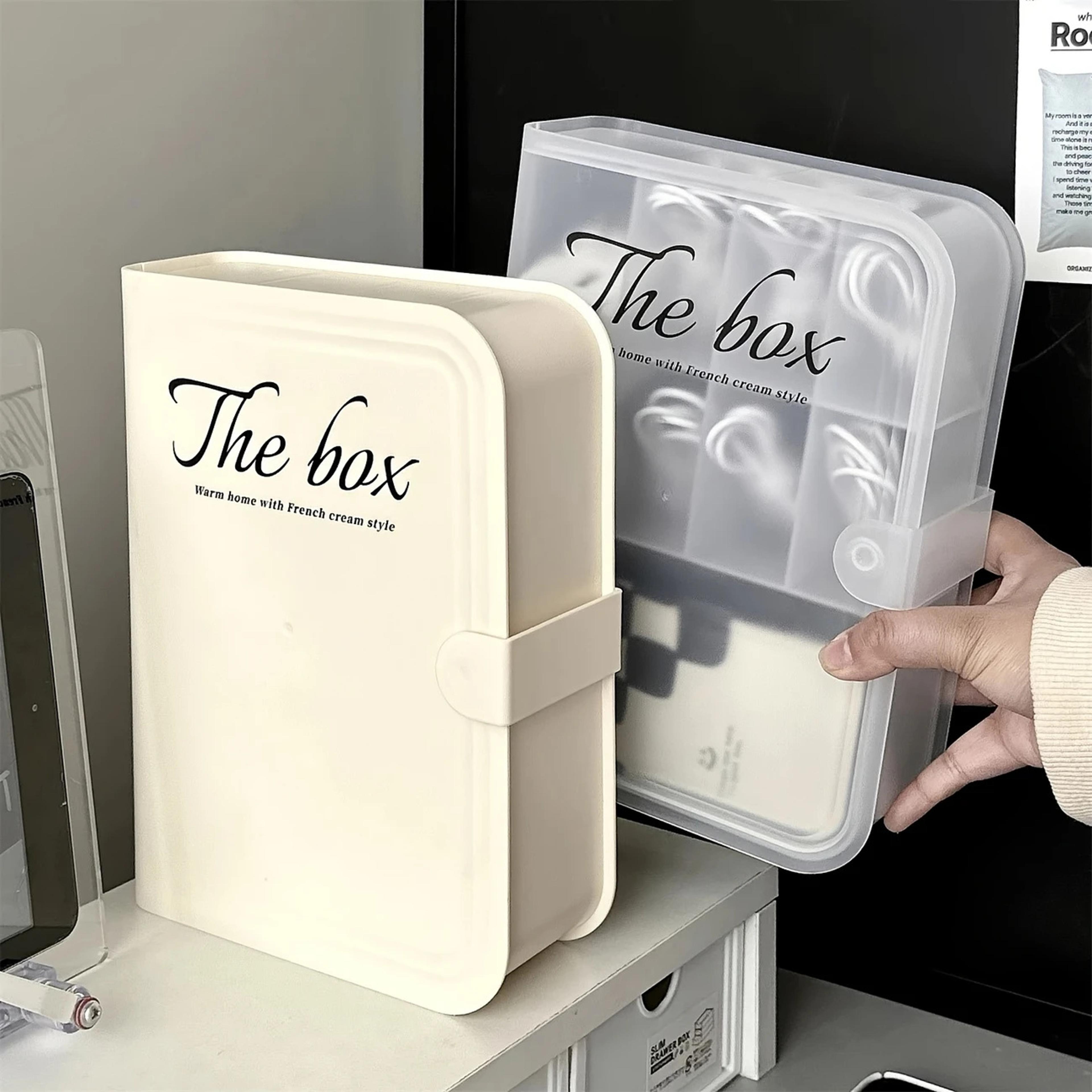 desktop cable organizer storage box for phone case, charger plugs, data cables, headphones, power cord management