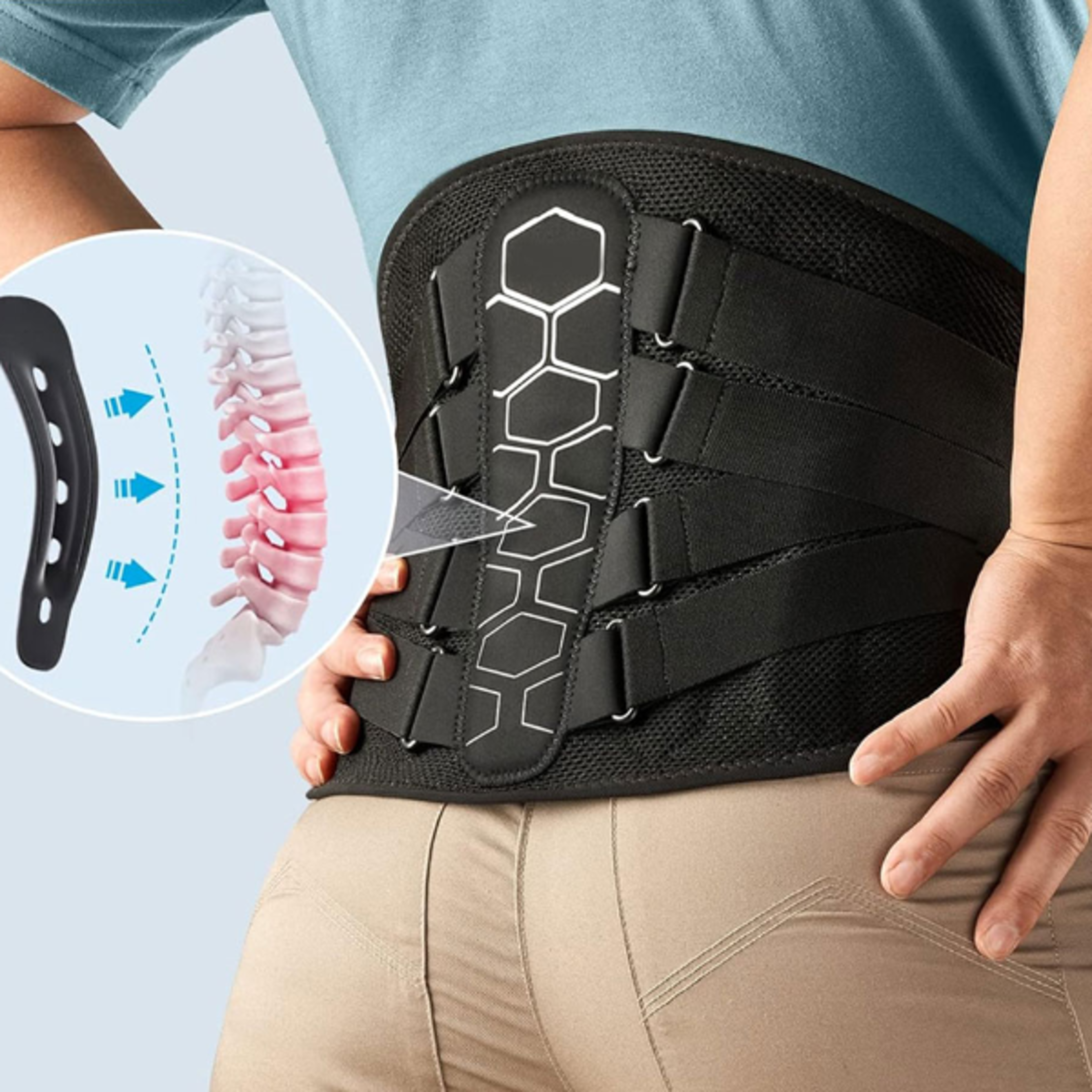 lightweight back brace for lower back pain with lumbar pad adjustable lumbar support belt