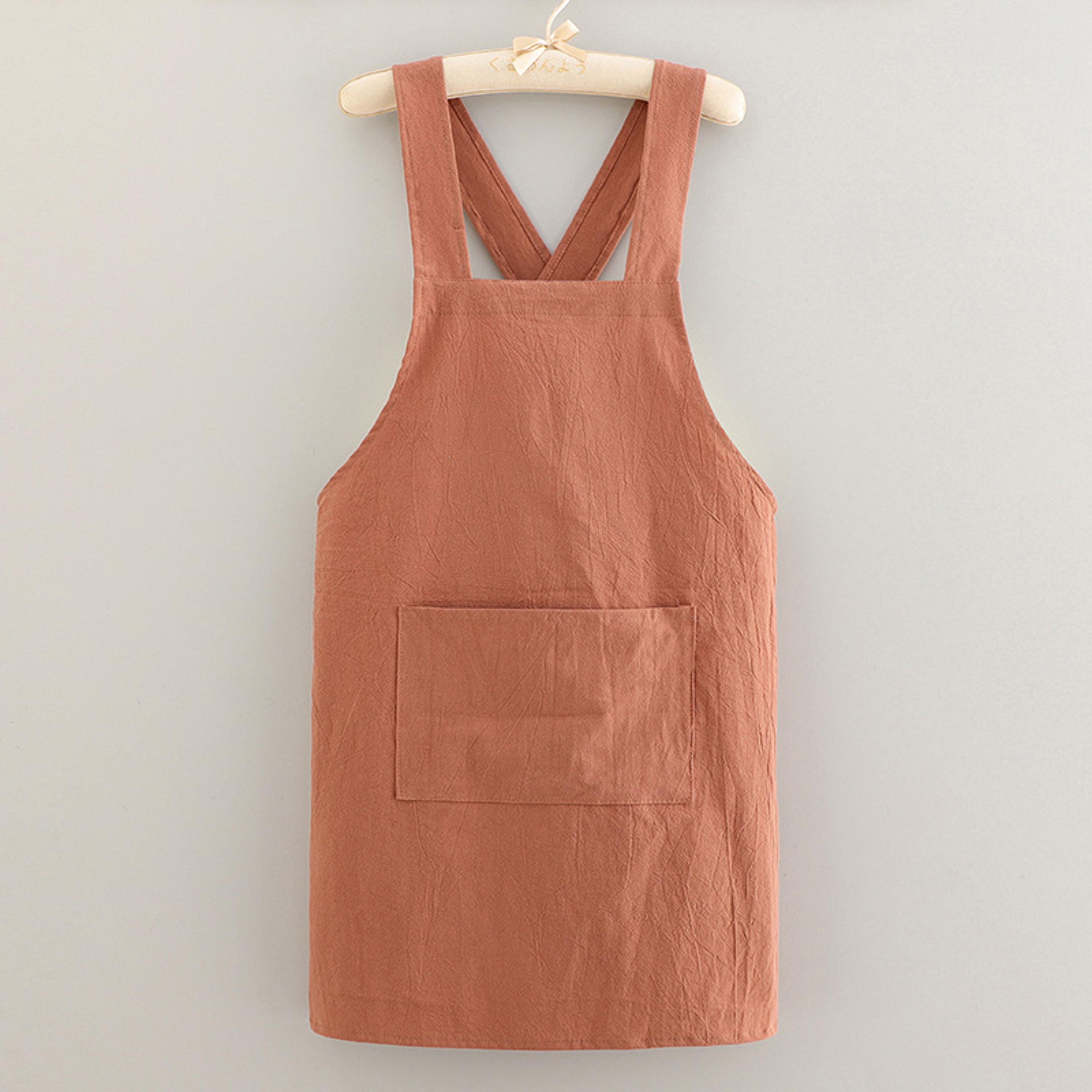 Cotton Kitchen Apron Breathable  Soft Protective Cover For Cooking Housework  Catering 4