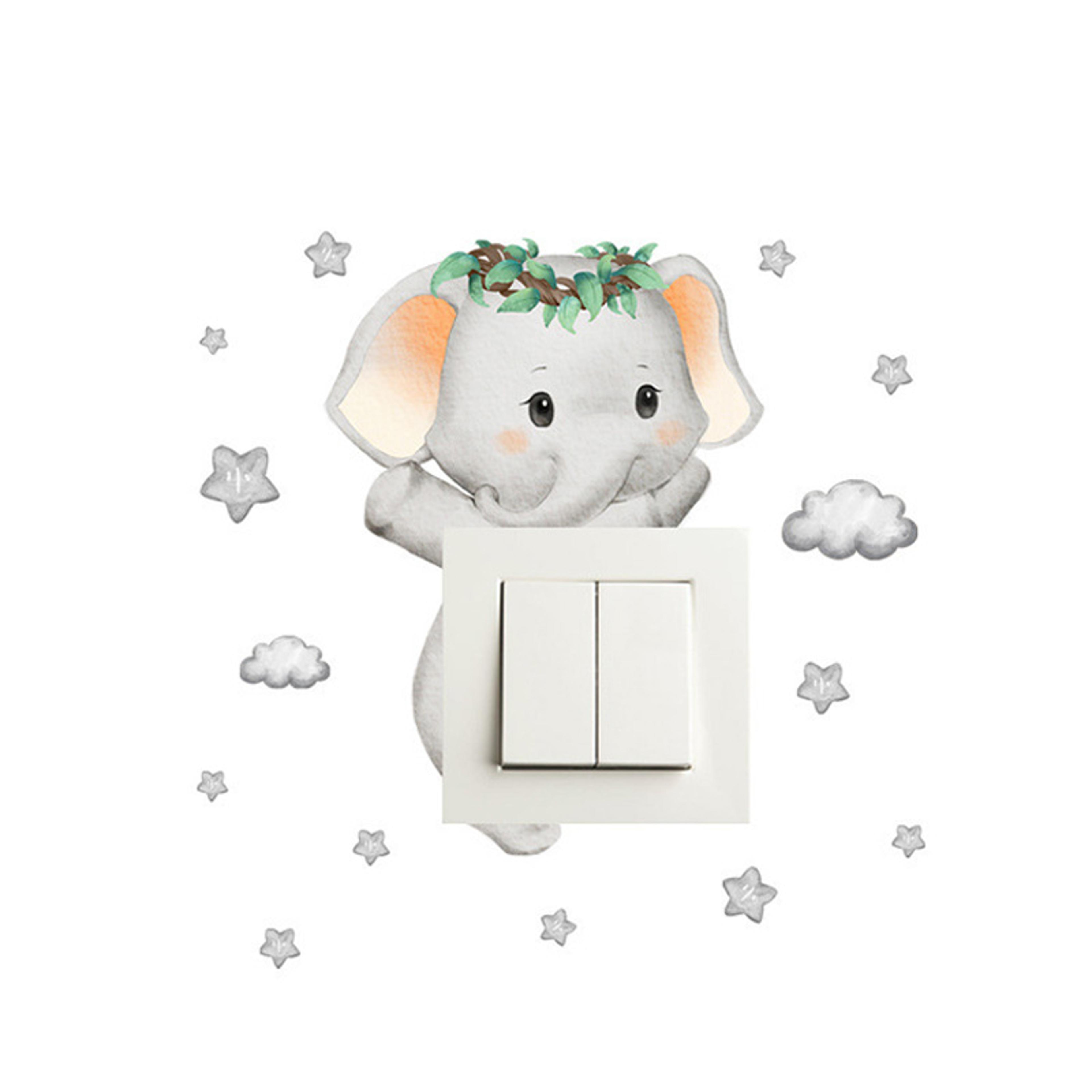 Cute Animal Wall Stickers For Kids SelfAdhesive Giraffe Bear  Elephant Bedroom Decor 9