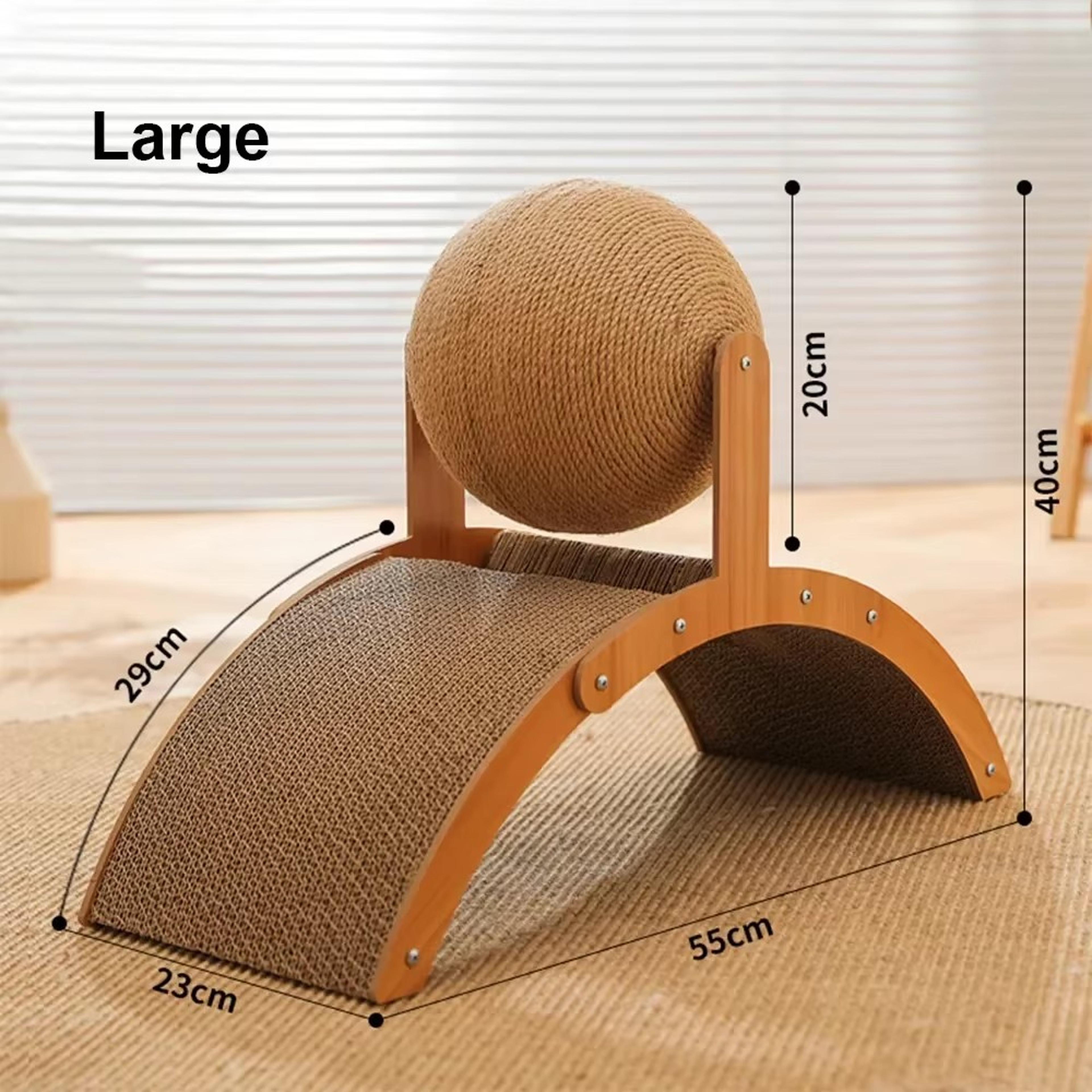 Wooden Cat Scratching Ball 2in1 Sisal Scratch Board WearResistant Grinding Paw Toy For Cats 7