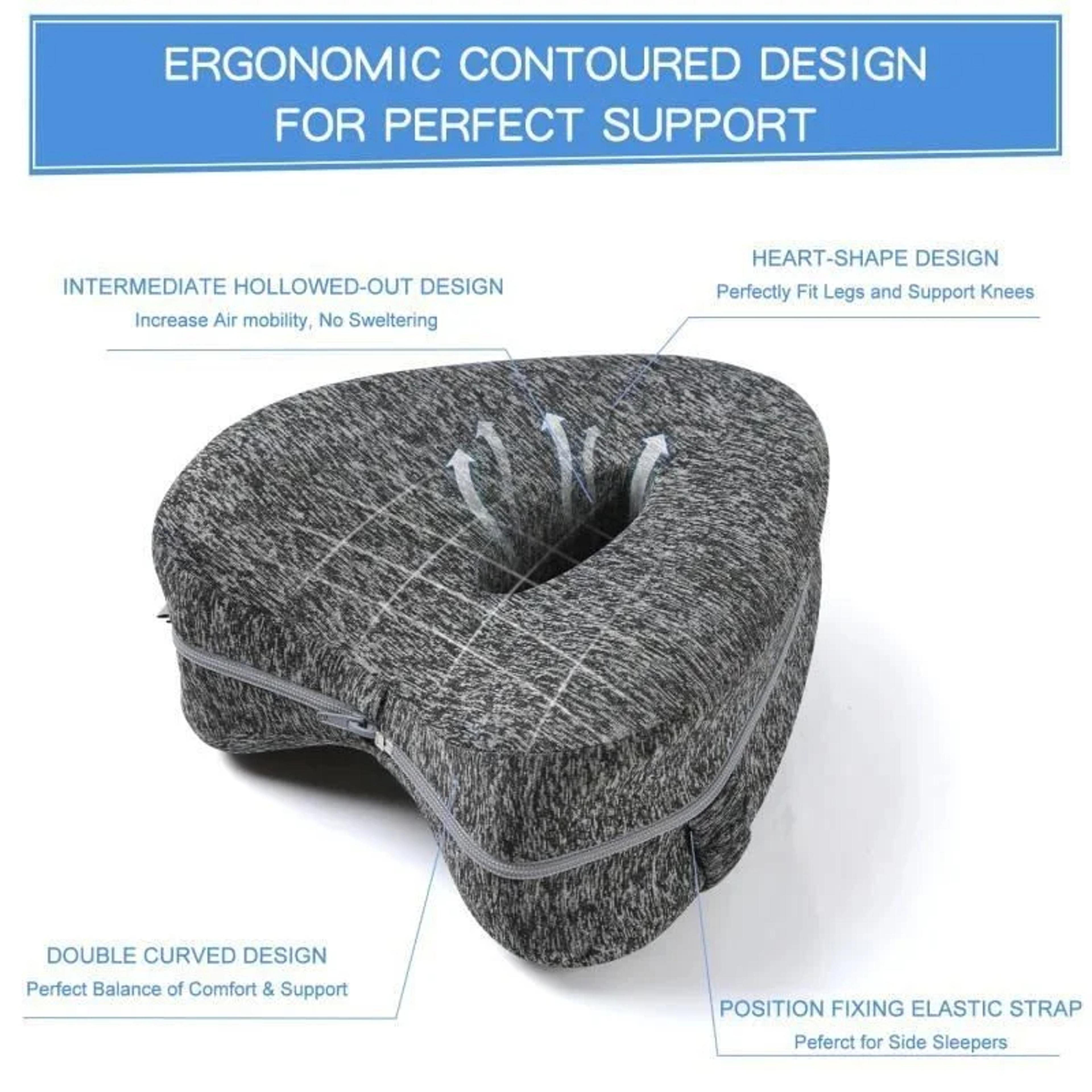 Orthopedic Memory Foam Knee Pillow For Side Sleepers Sciatica Relief And Pregnancy Leg Support 1