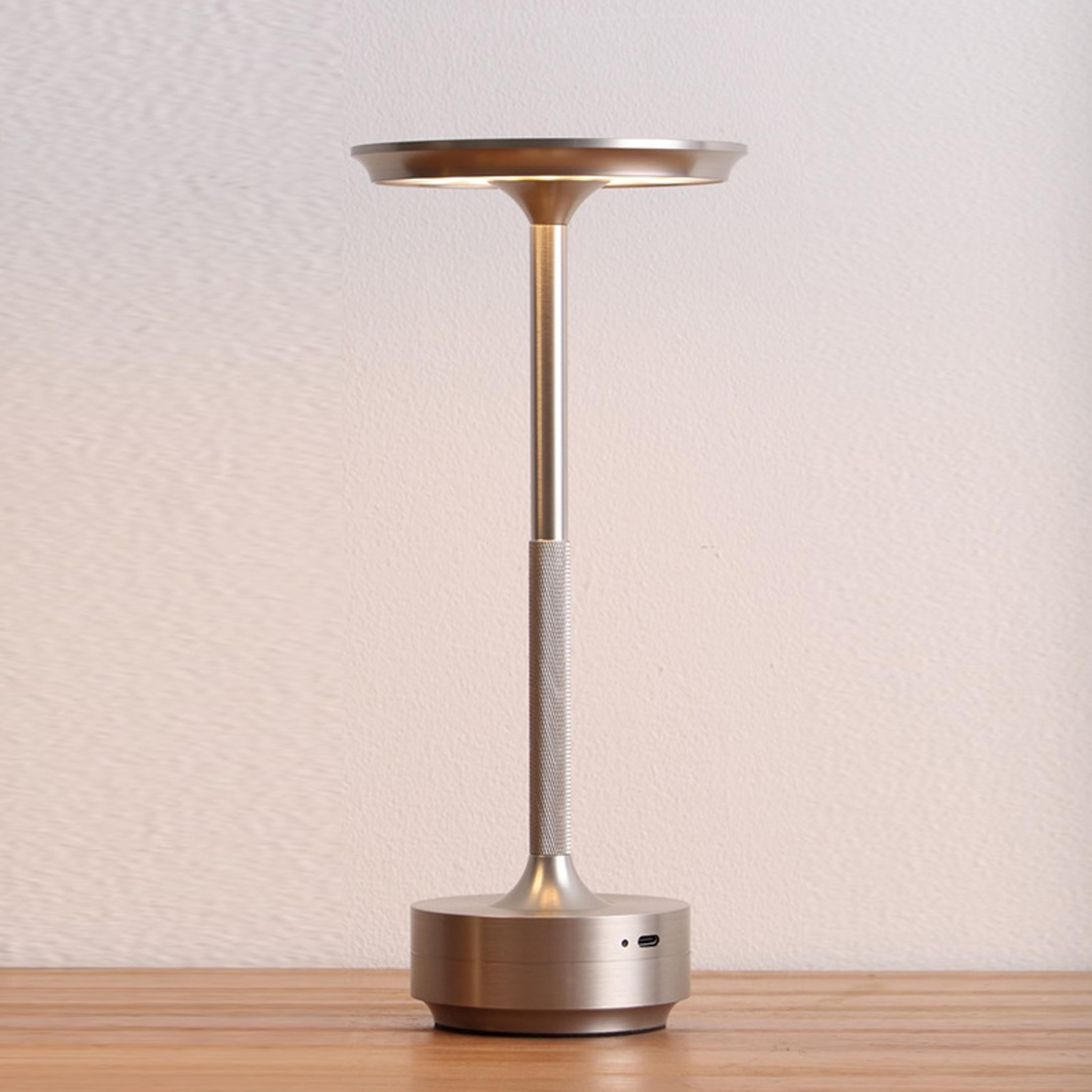 Aluminum Alloy LED Night Light Touch Desk Lamp With Infinite Dimming Rechargeable  Portable Retro D 7