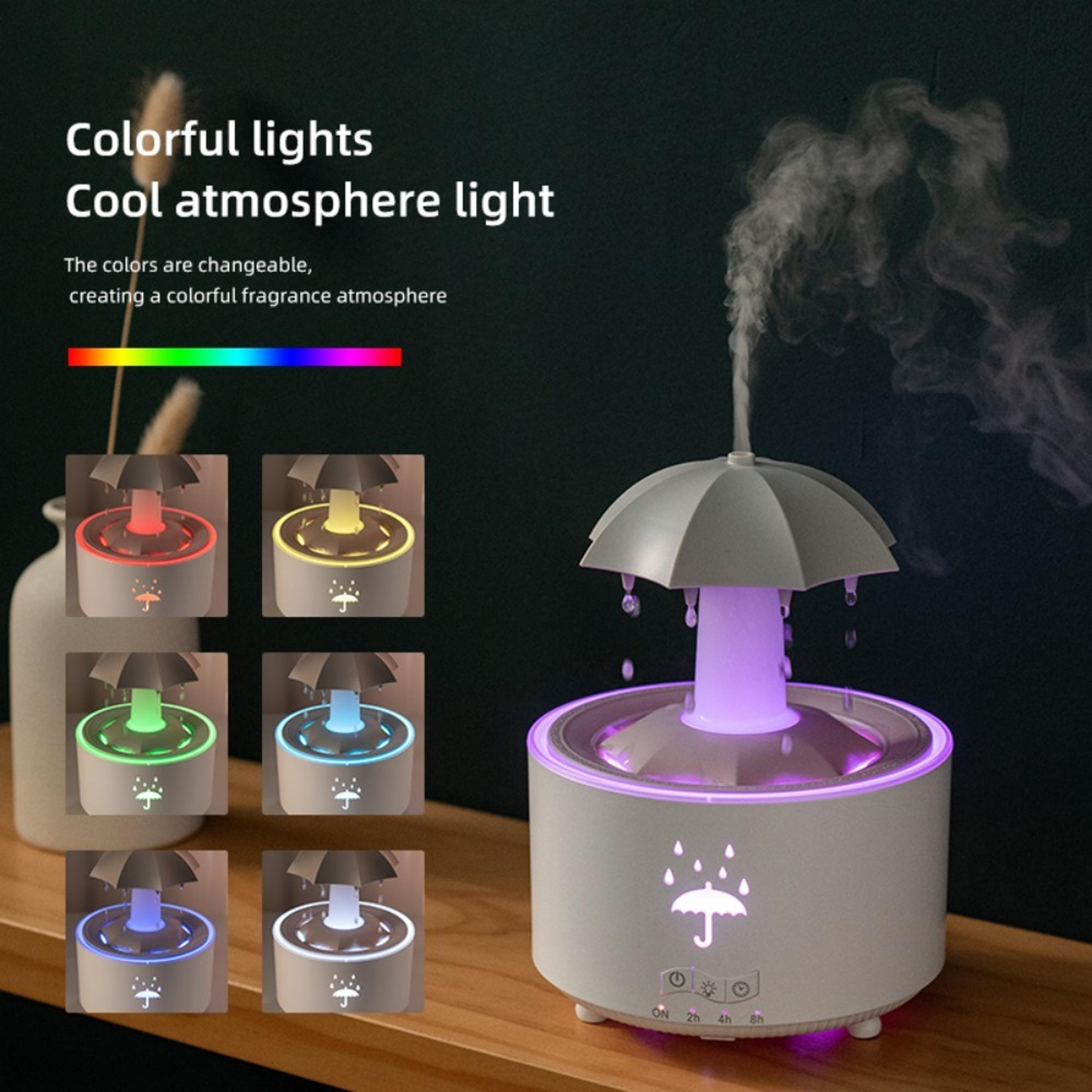 Rotating Umbrella Humidifier With Colourful Night Lights Essential Oil Aroma Diffuser  Air Purifier 3