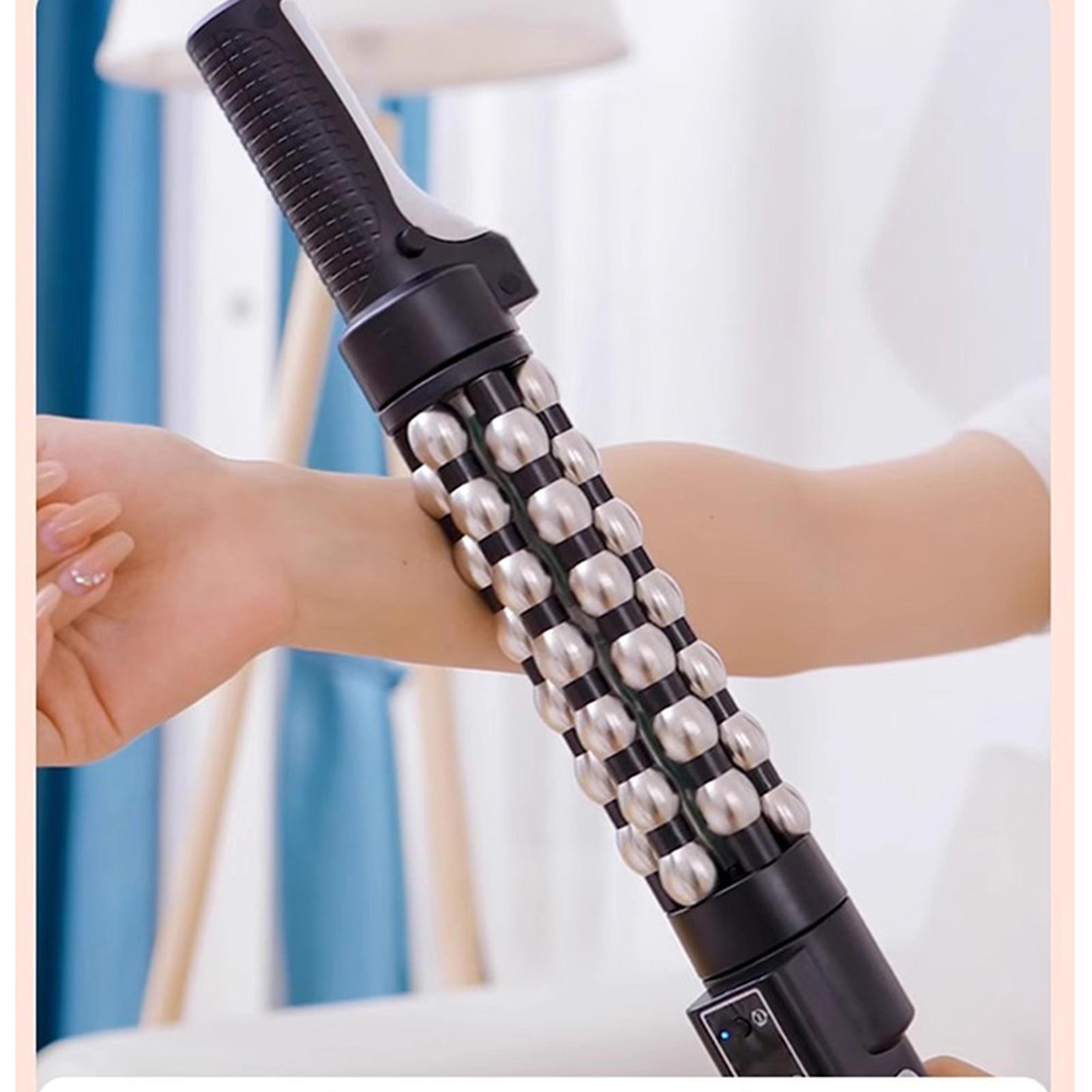 roll massager with red light heated massage device, inner ball for lymphatic drainage and anti-cellulite