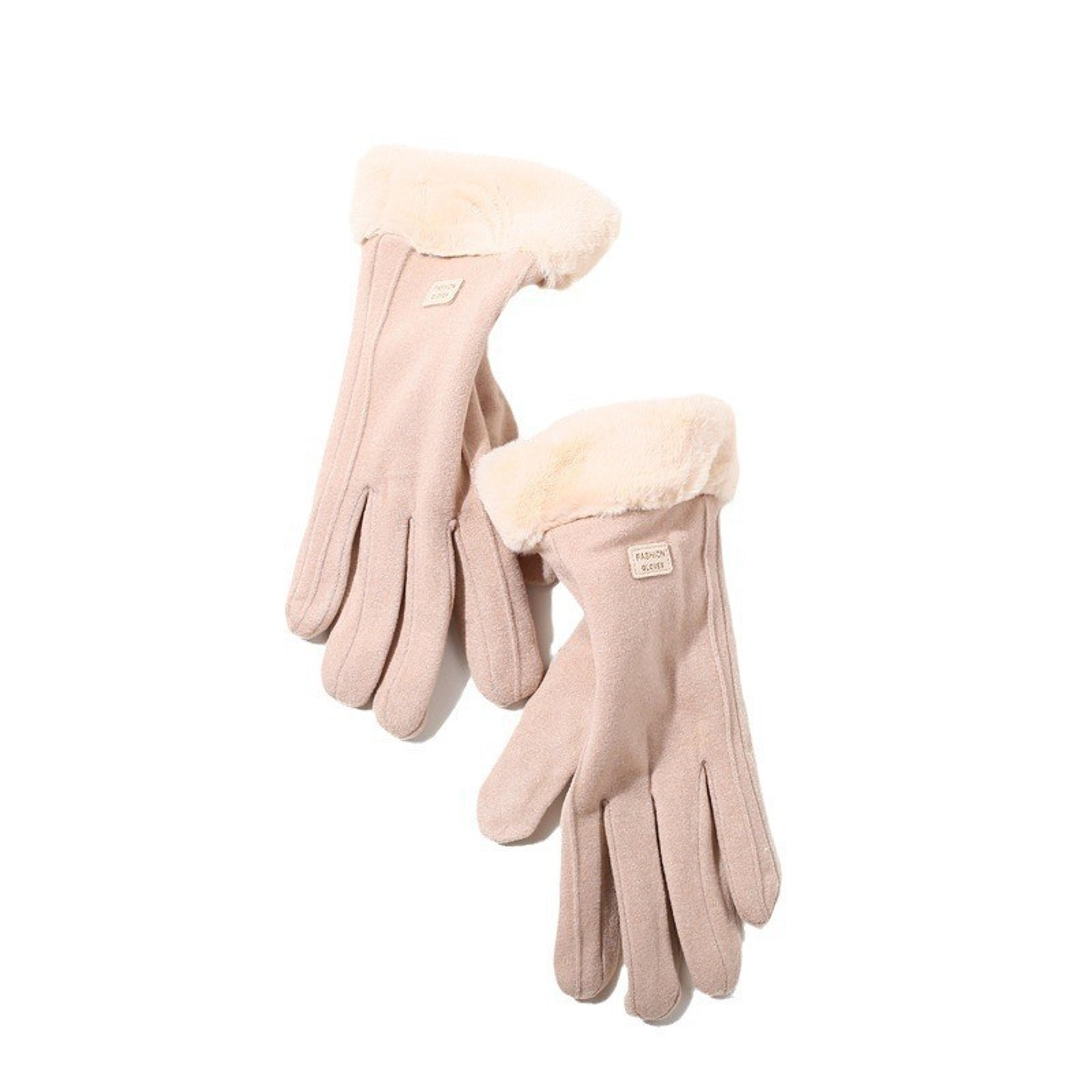 Women Winter Suede Touchscreen Gloves Plush  Warm Driving  Cycling Mittens 7
