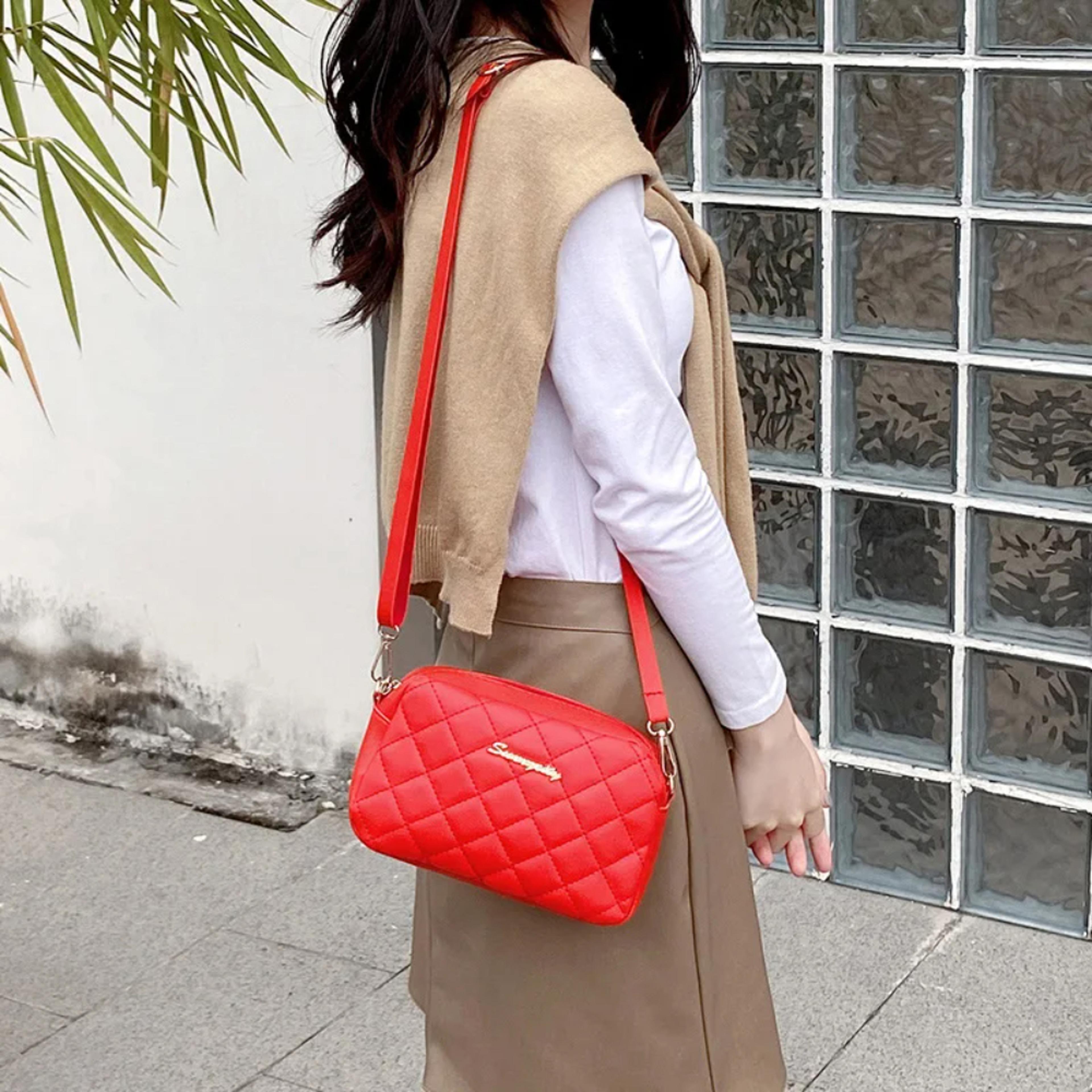 Small Messenger Bag For Women With Trendy Lingge Embroidery Fashionable Chain Shoulder  Crossbody B 2