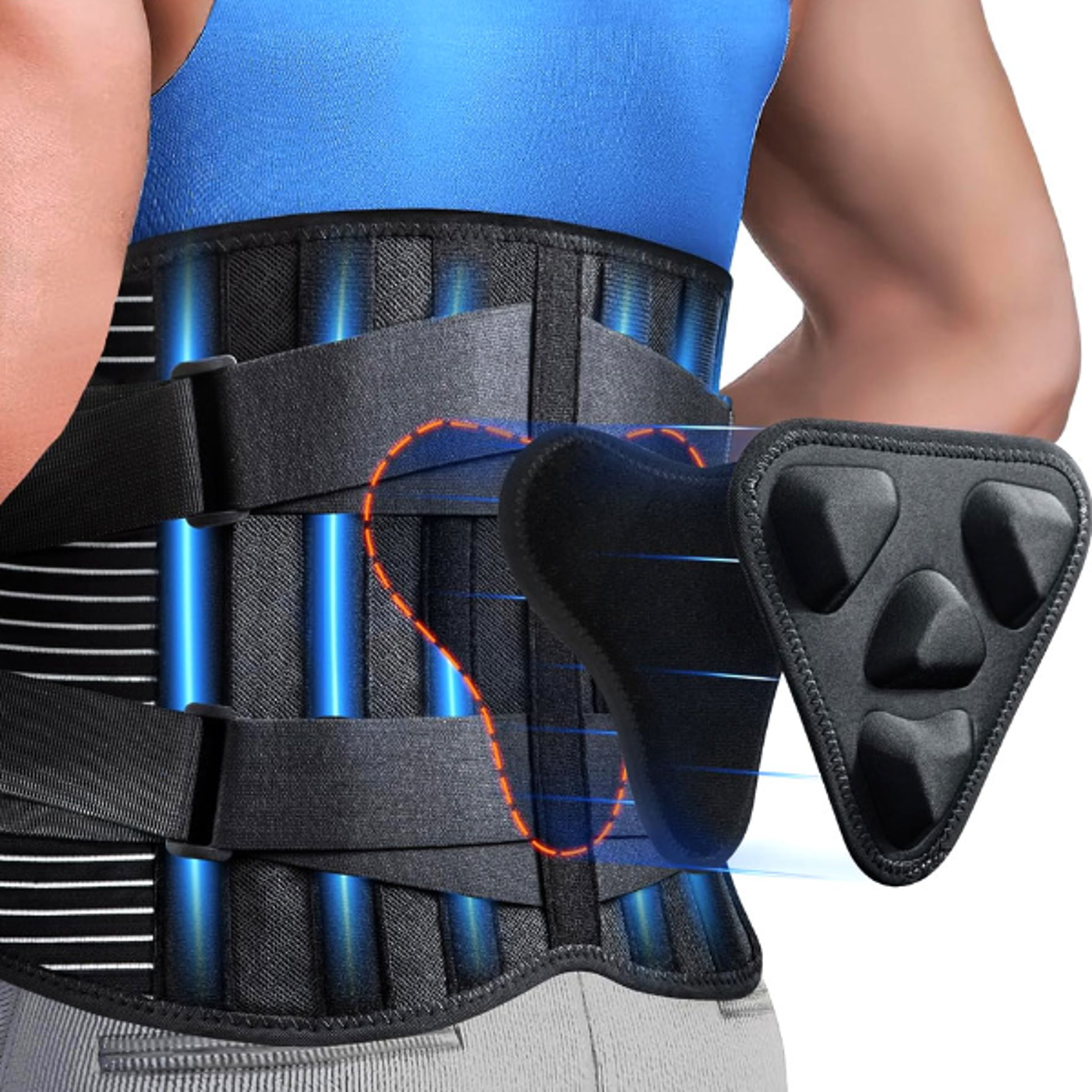 breathable adjustable back brace for lower back pain relief, lumbar support for herniated disc, sciatica, scoliosis