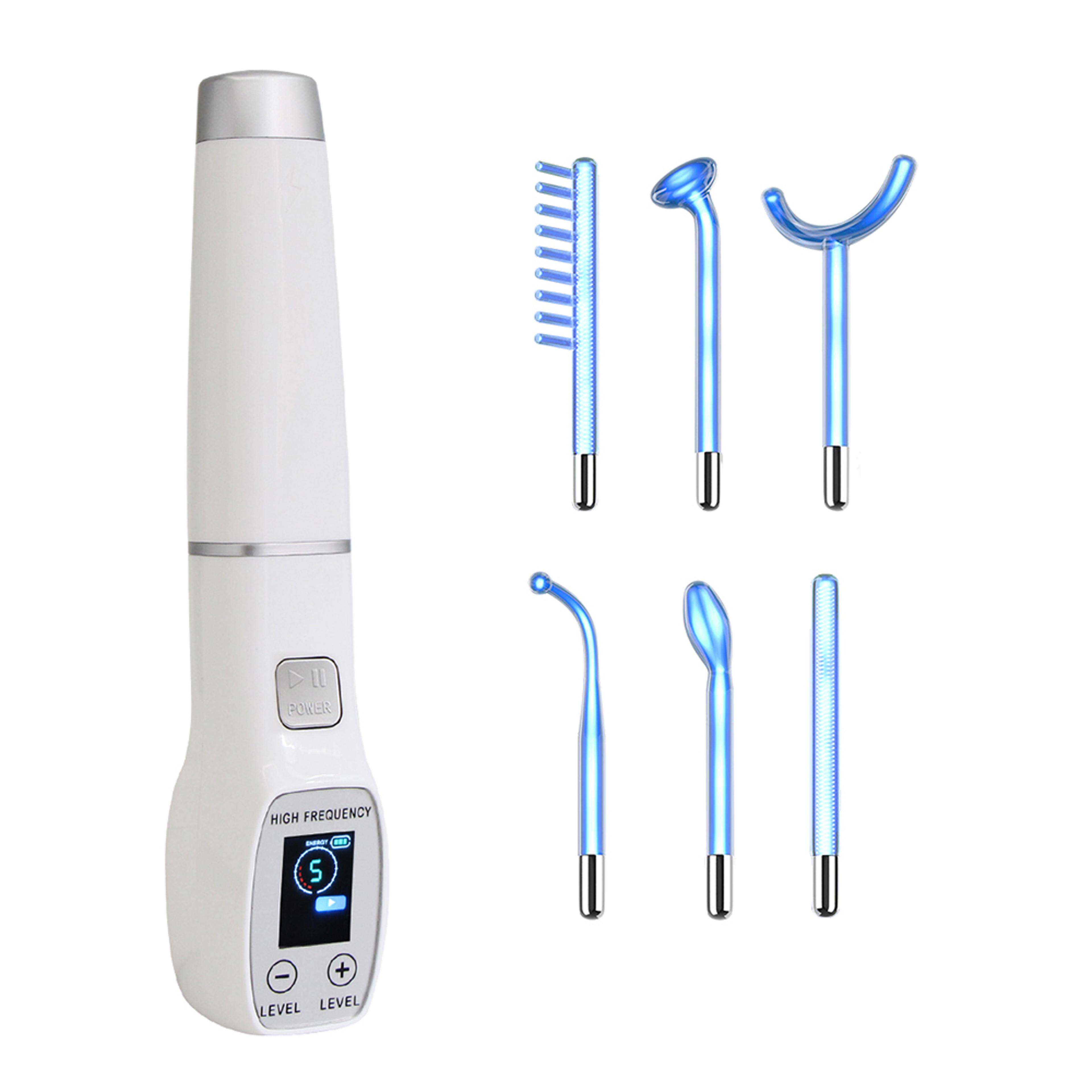 high frequency electrode wand for acne treatment & skin care, glass tube electrotherapy facial therapy wand