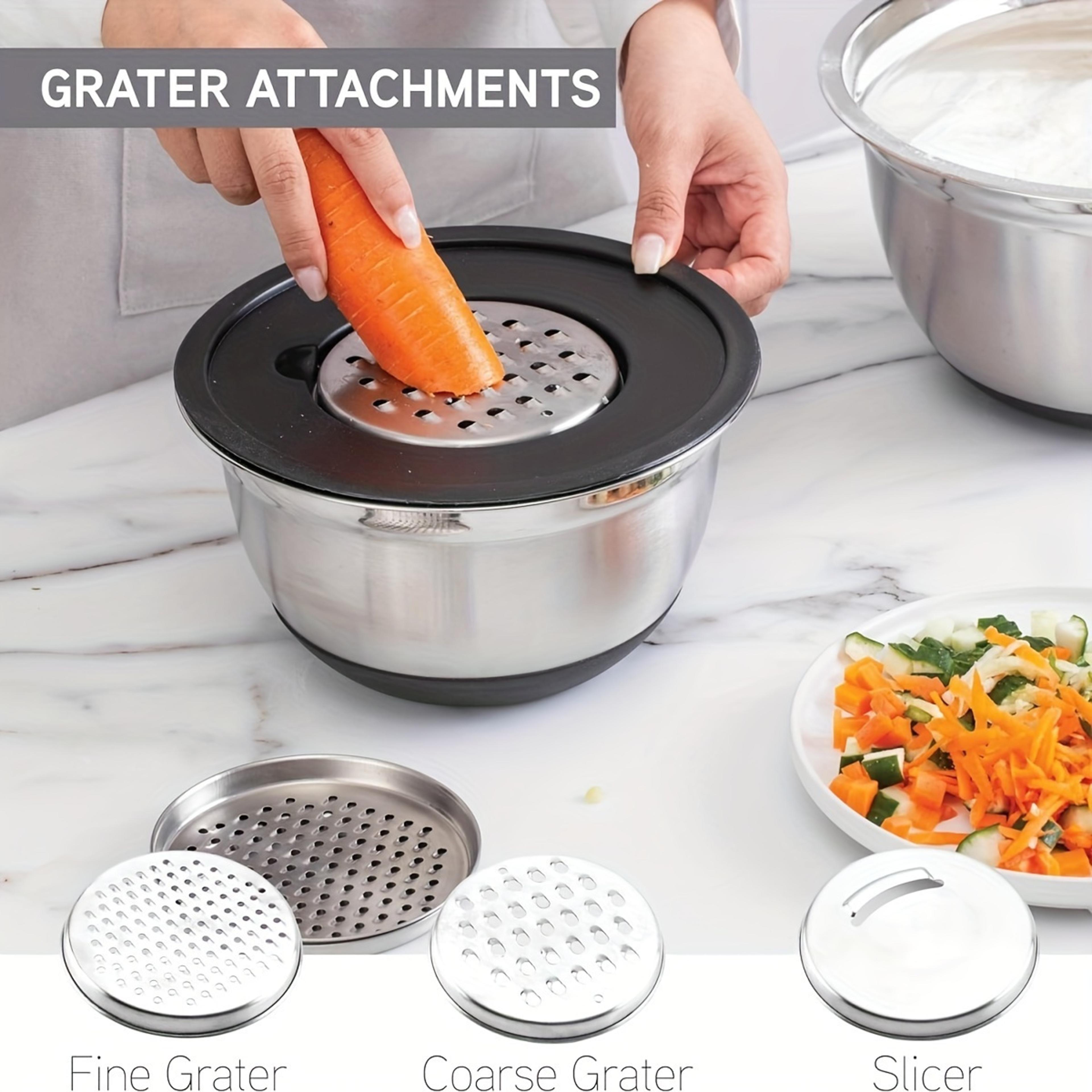 Stainless Steel Mixing Bowl Set With Airtight Lids And NonSlip Bottoms For Baking  Serving 2