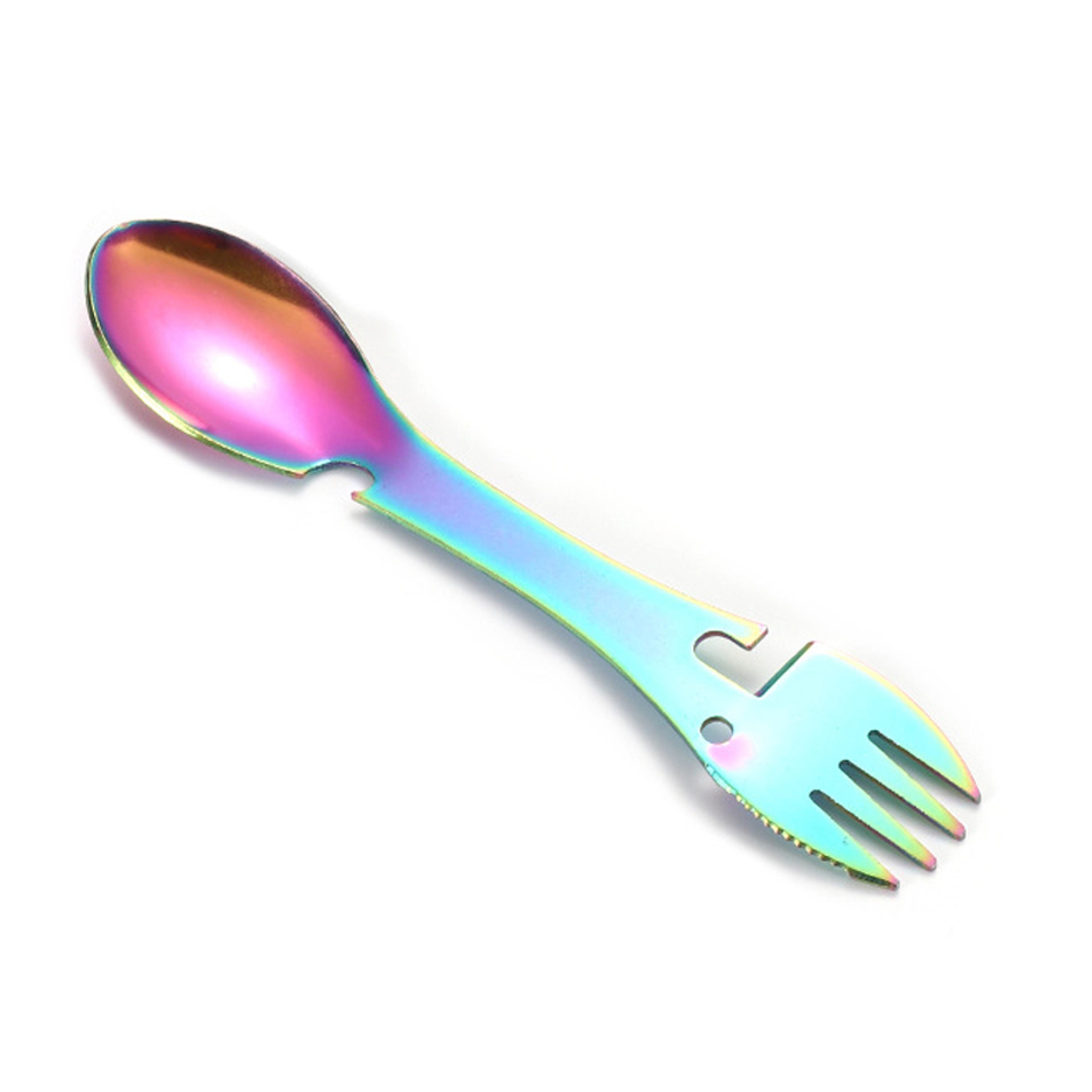 Outdoor Survival Tools 5 In 1 Camping Multifunctional EDC Kit Fork Knife Spoon Bottle Opener Can Op 8