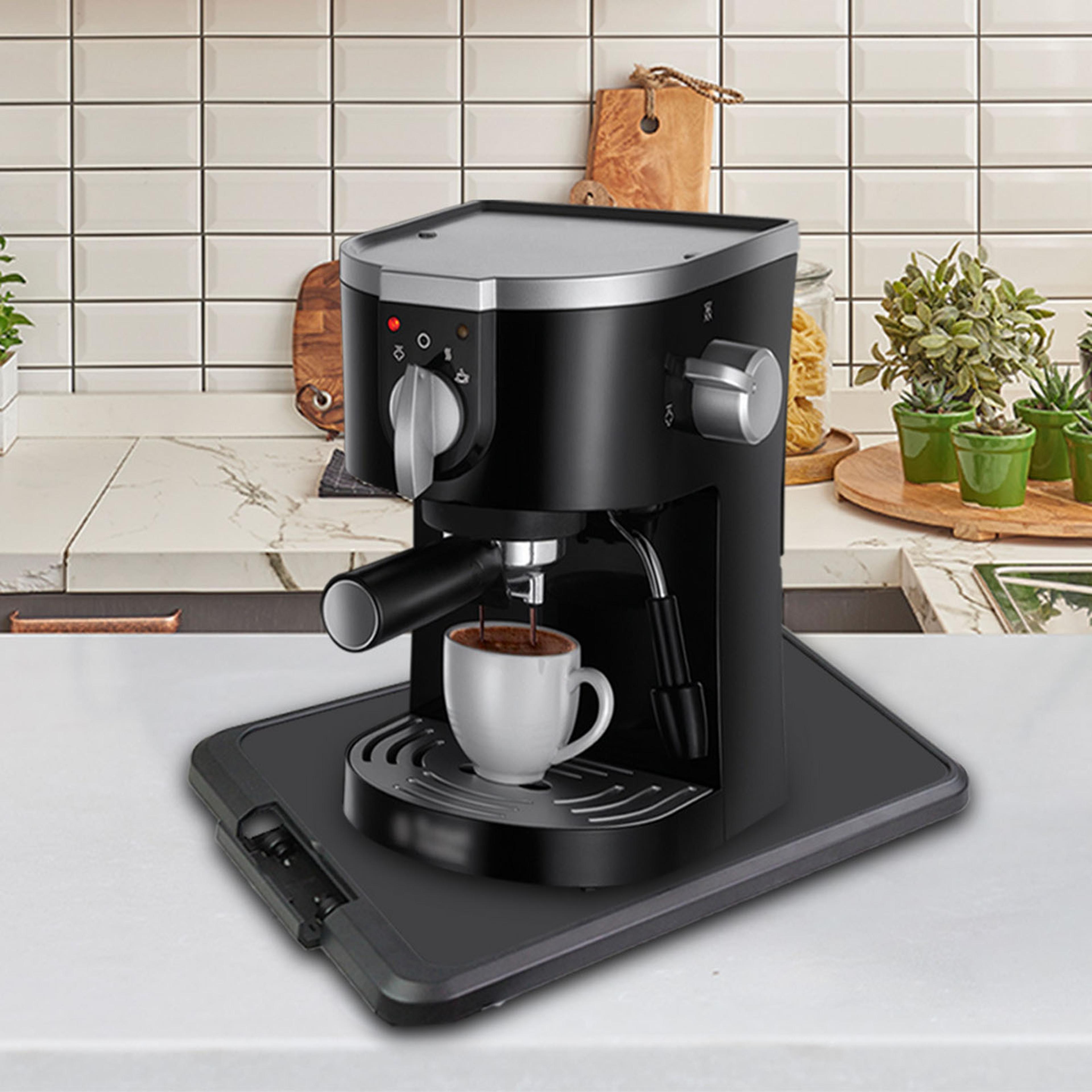 sliding coffee maker tray mat, kitchen appliance slider for countertop organization, blender & toaster storage pad
