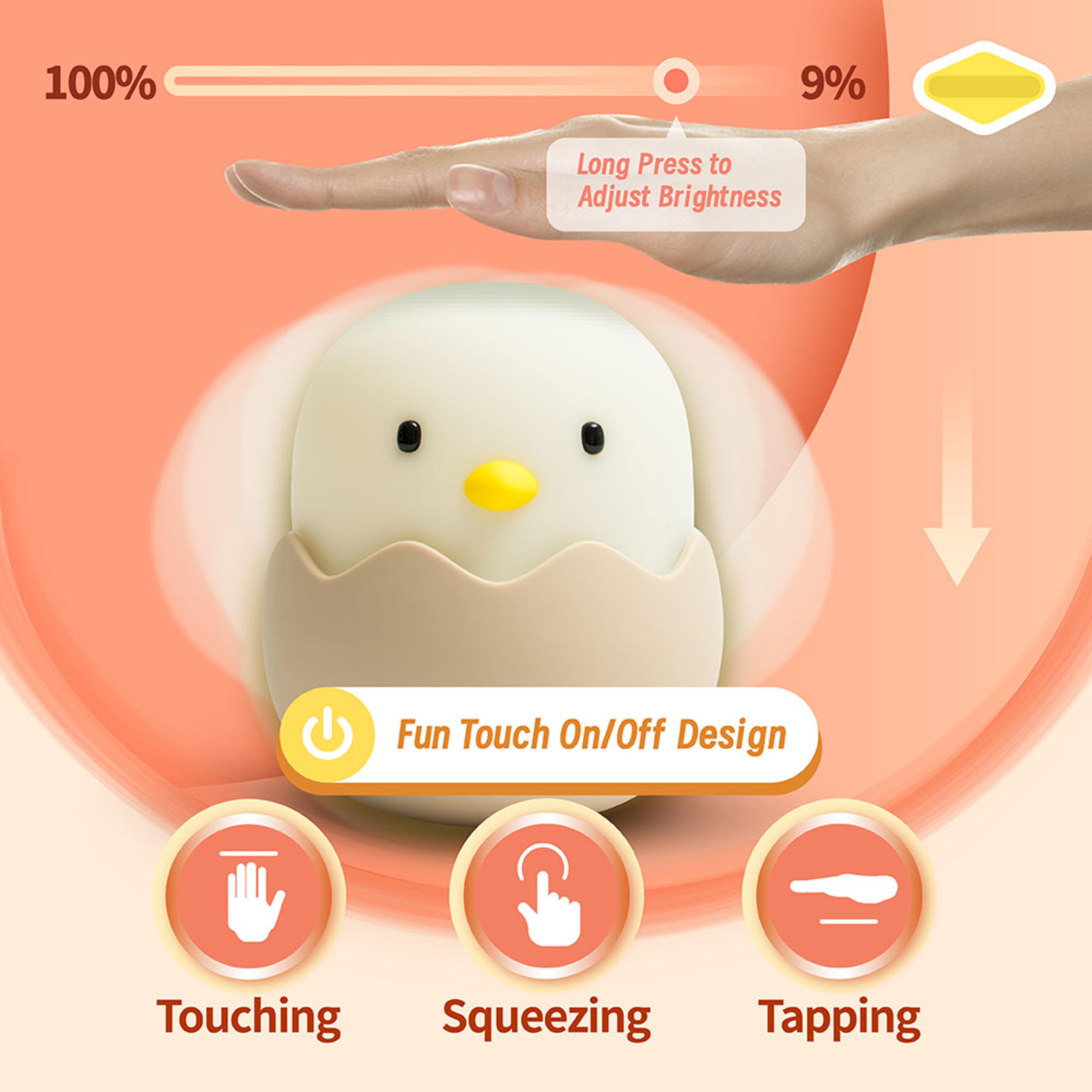 Duck Silicone Night Light For Kids Rechargeable Dimmable Touch Lamp With Timer Perfect Bedroom Deco 2